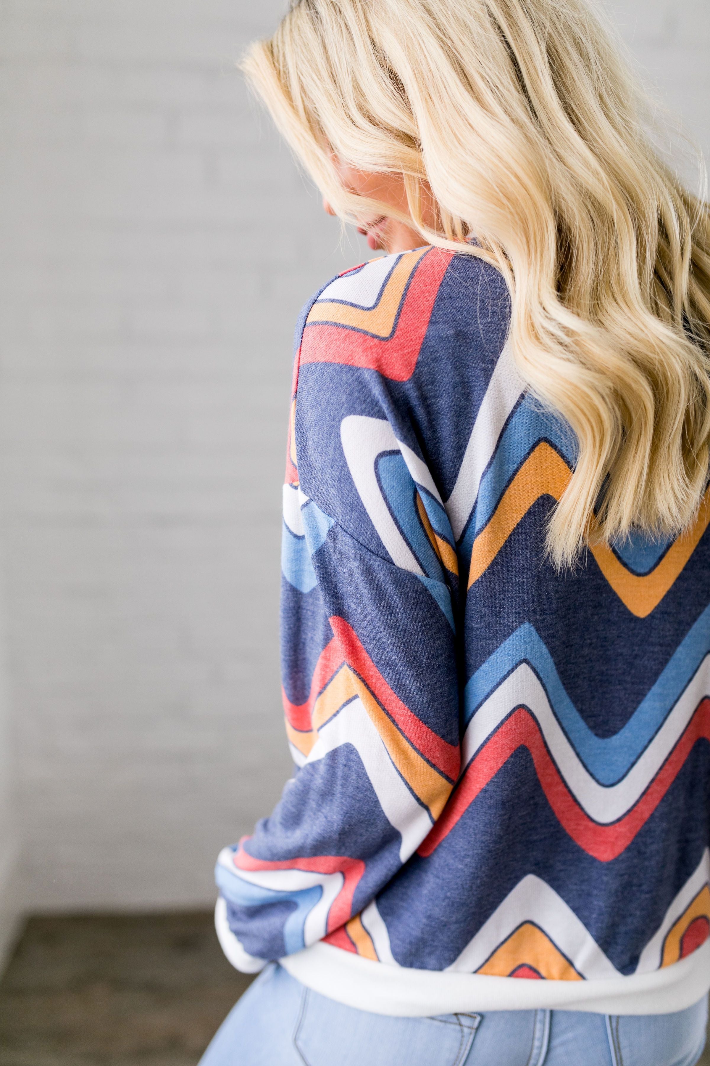 Retro Chevron Long Sleeve Top