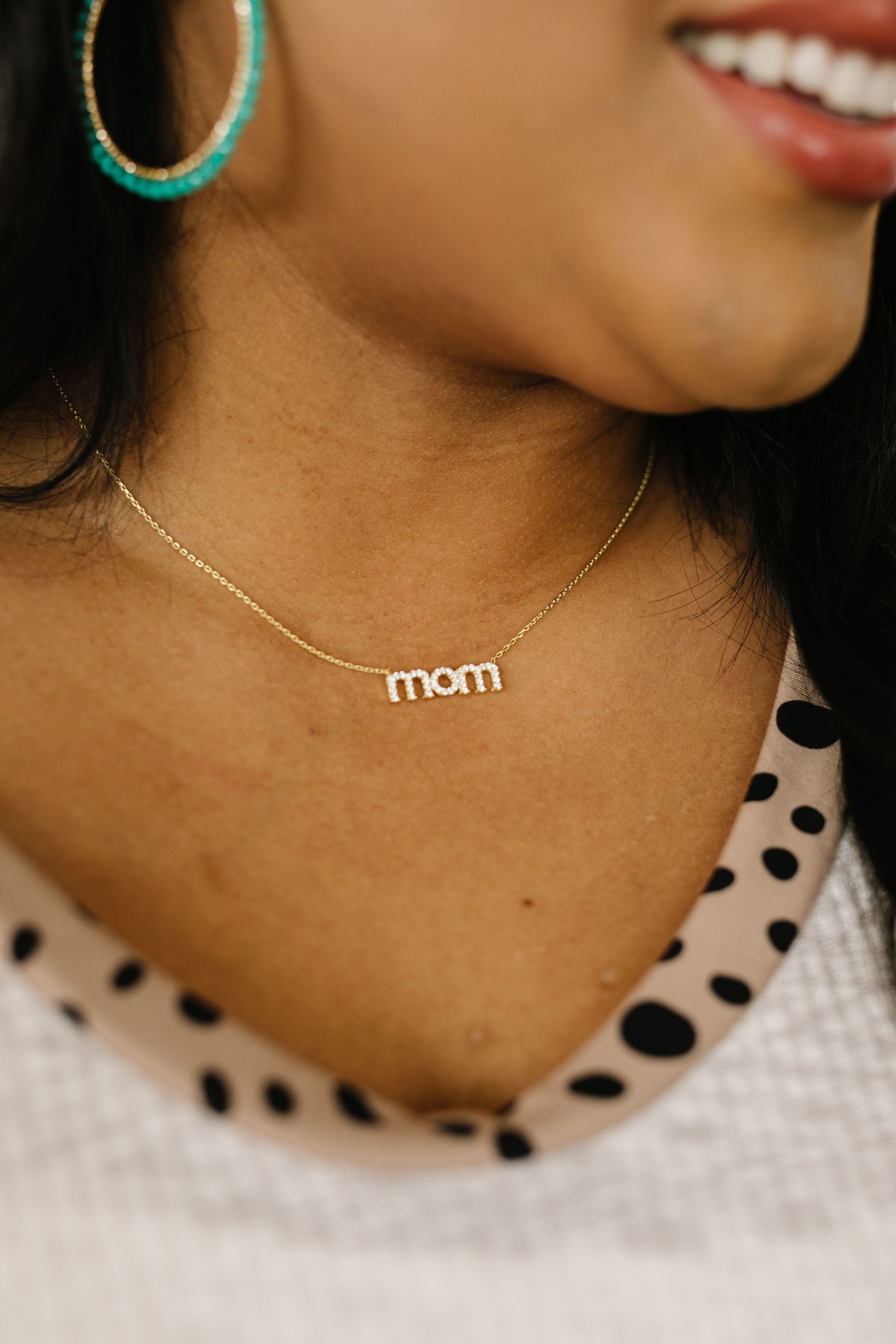 Rhinestone Mom Necklace