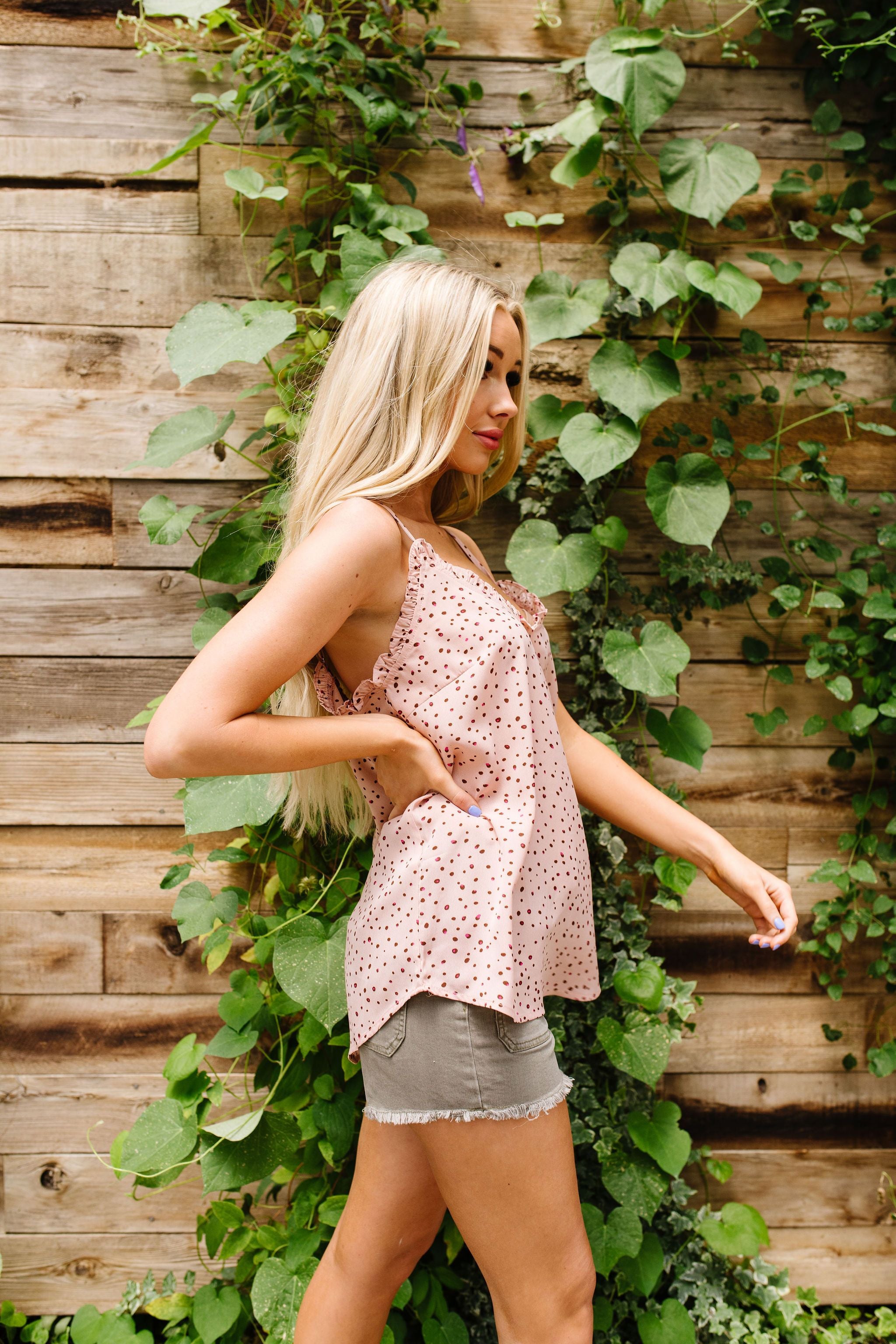 Ruffles & Dots Camisole In Pink