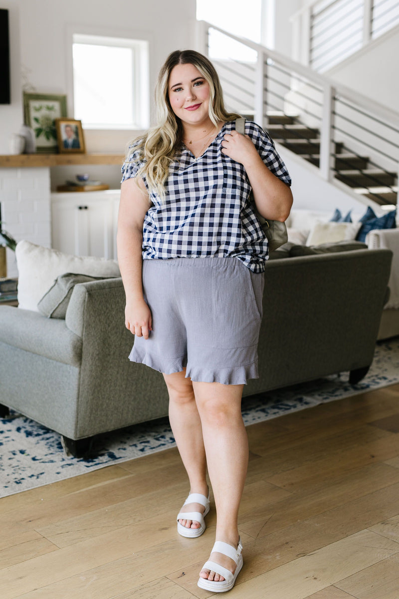 Ruffly Speaking Shorts In Silver