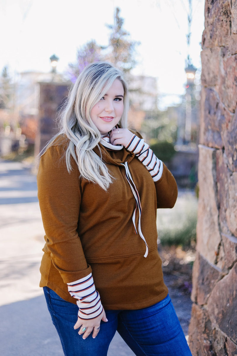 Rustic Comfort Striped Contrast Pullover