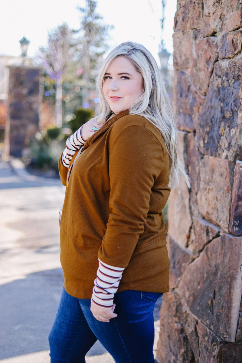 Rustic Comfort Striped Contrast Pullover