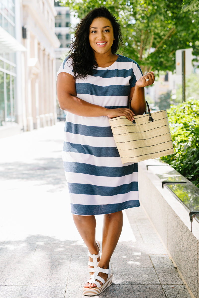 Sailing Through Summer Striped Dress