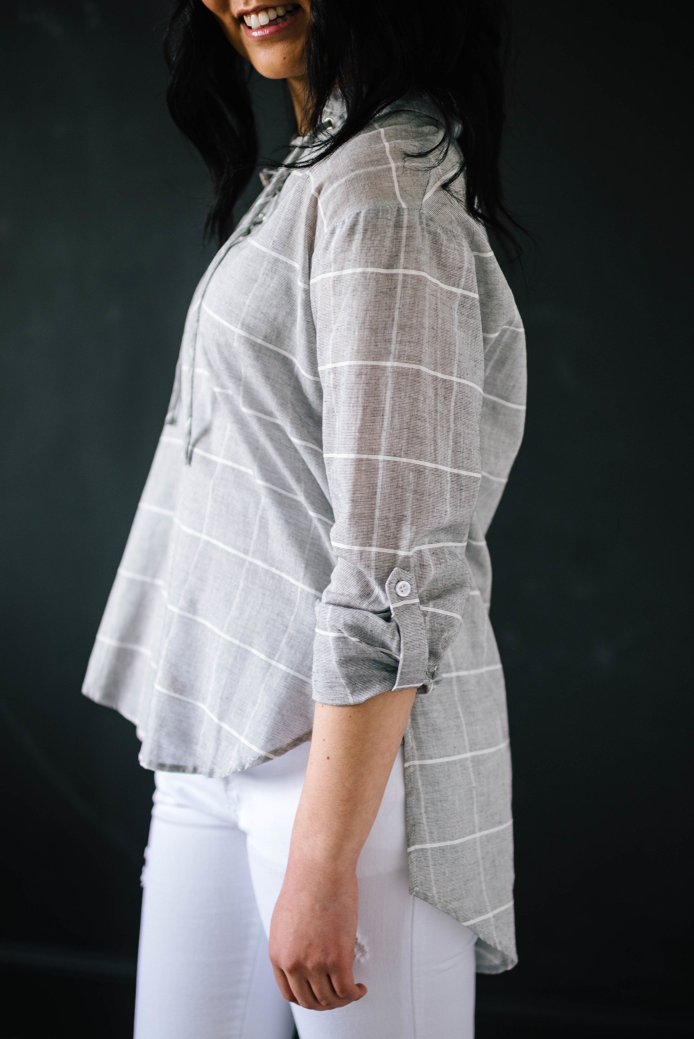 Sasha Ties Tunic in Gray