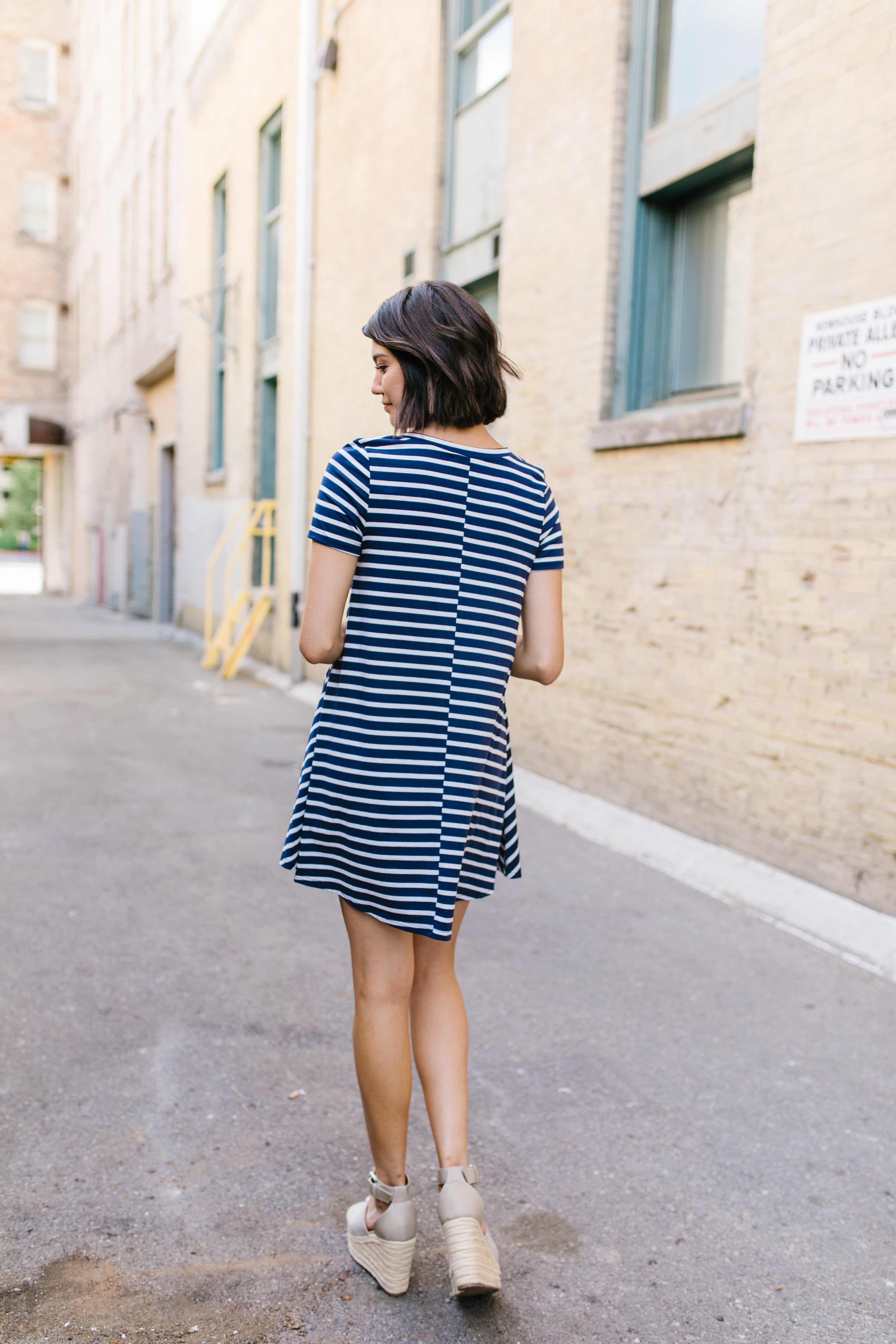 Sassy Striped T-Shirt Dress