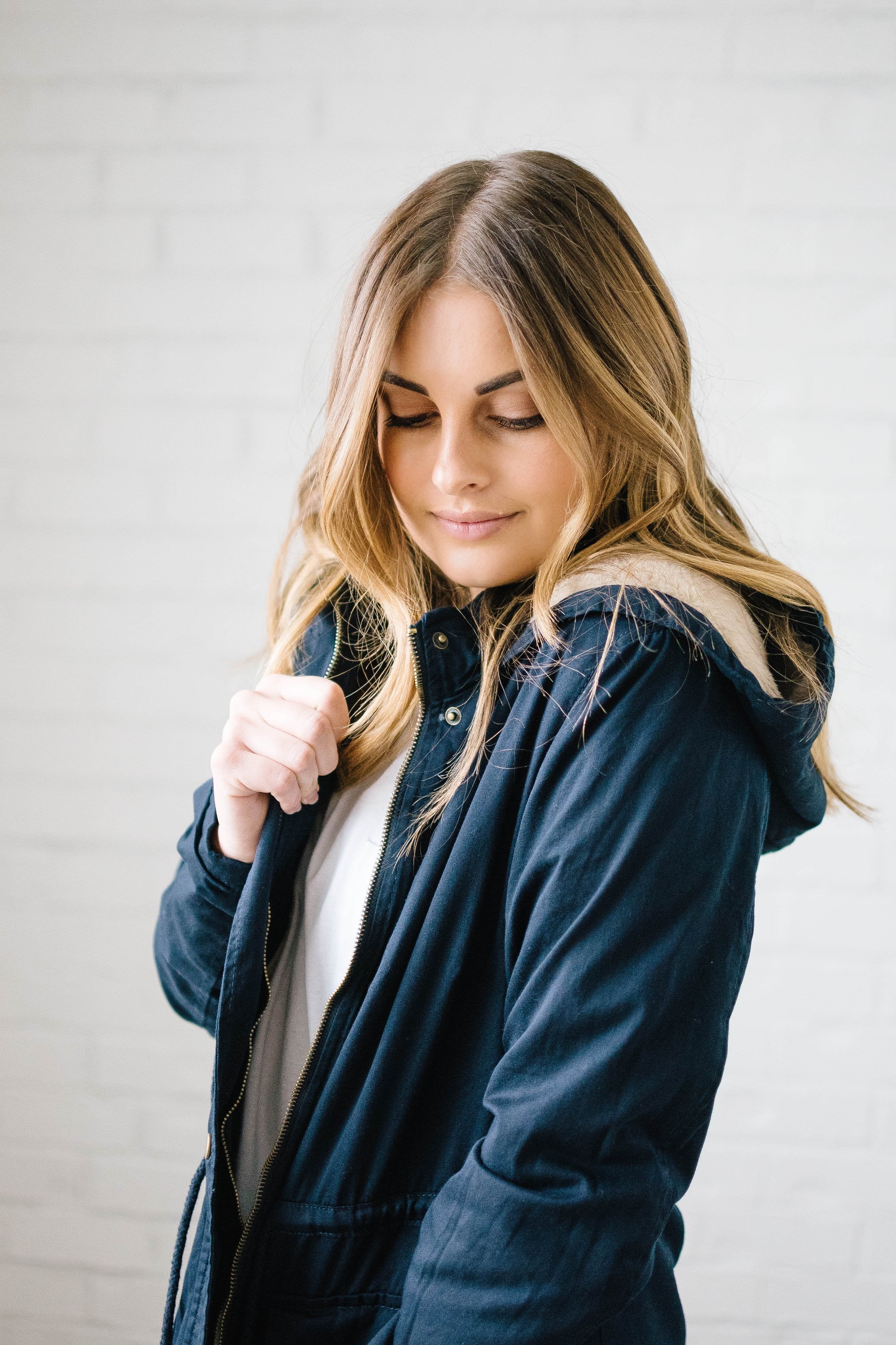 Scouting It Out Fur Lined Jacket in Navy