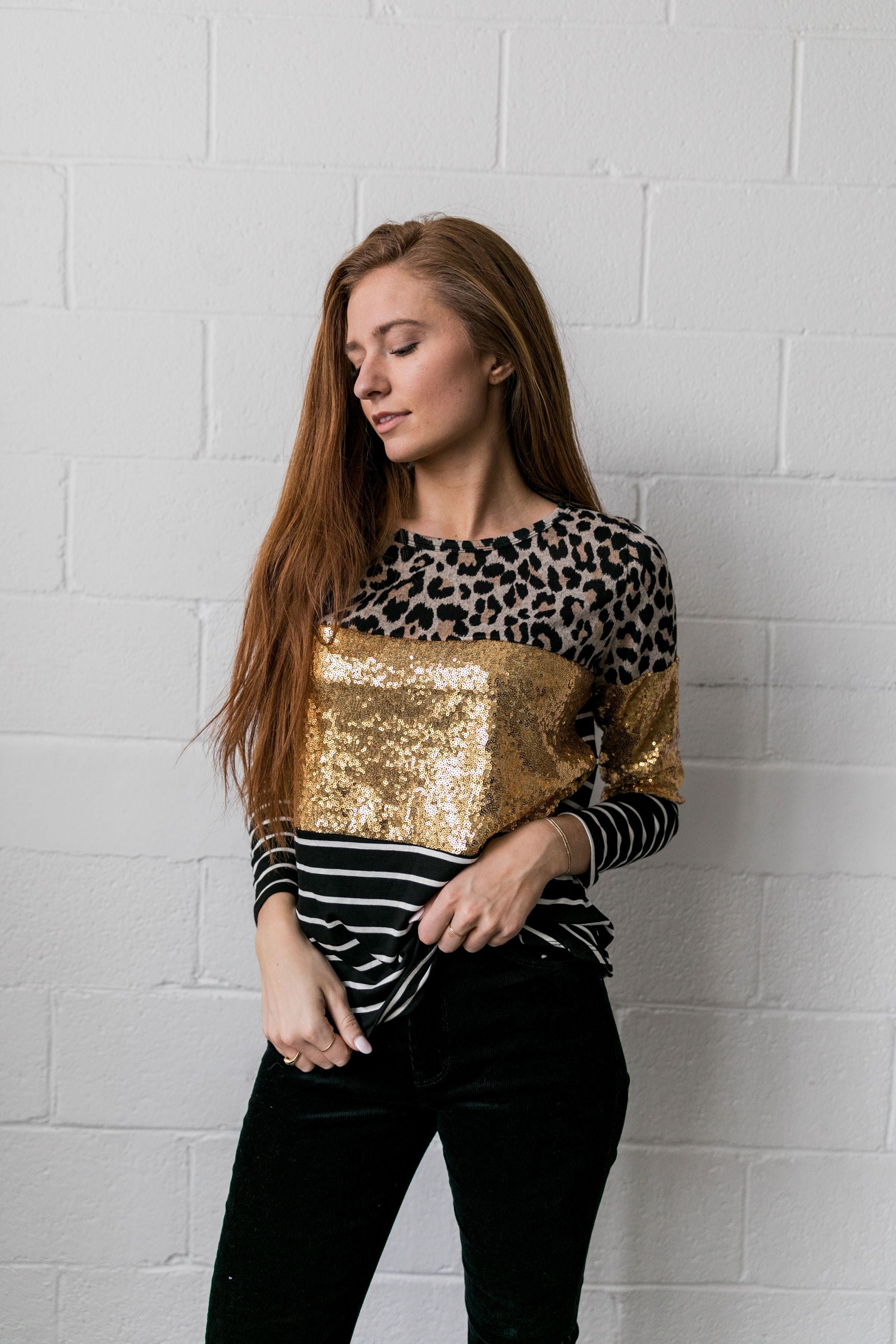 Sequins Spots + Stripes Top