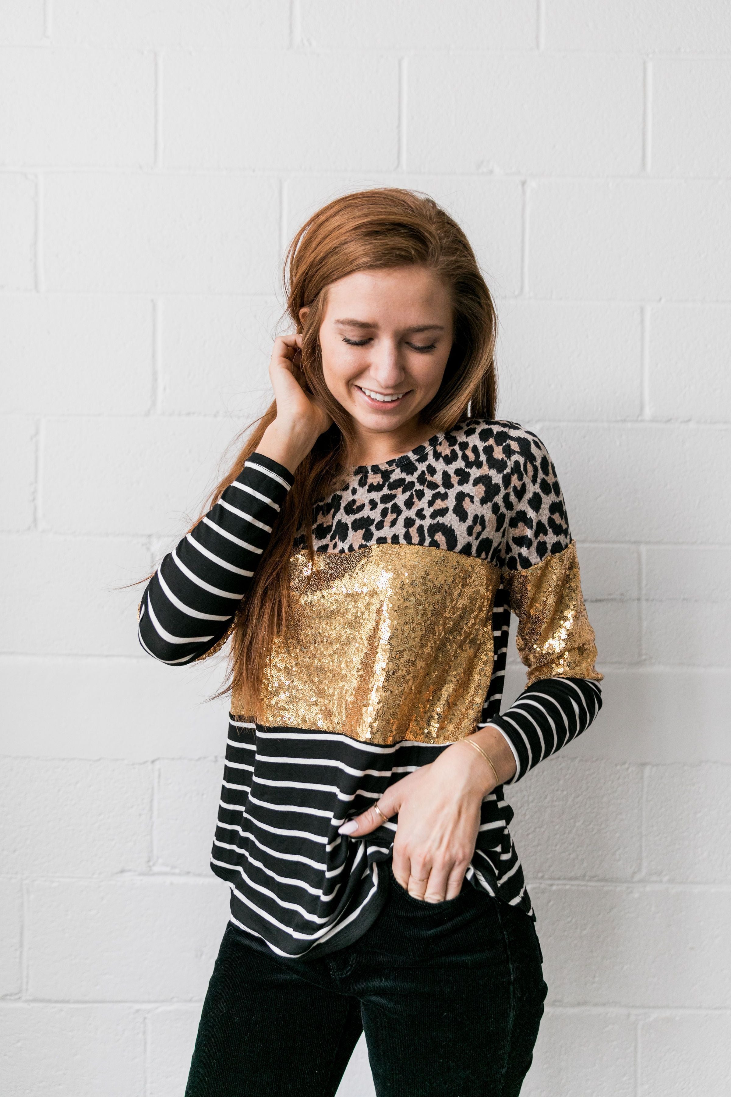 Sequins Spots + Stripes Top