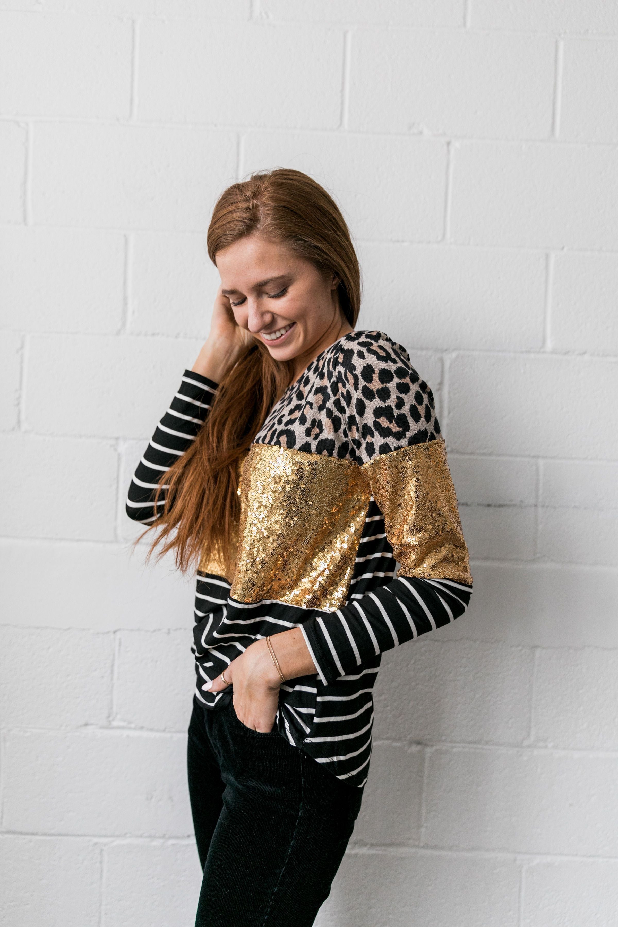 Sequins Spots + Stripes Top