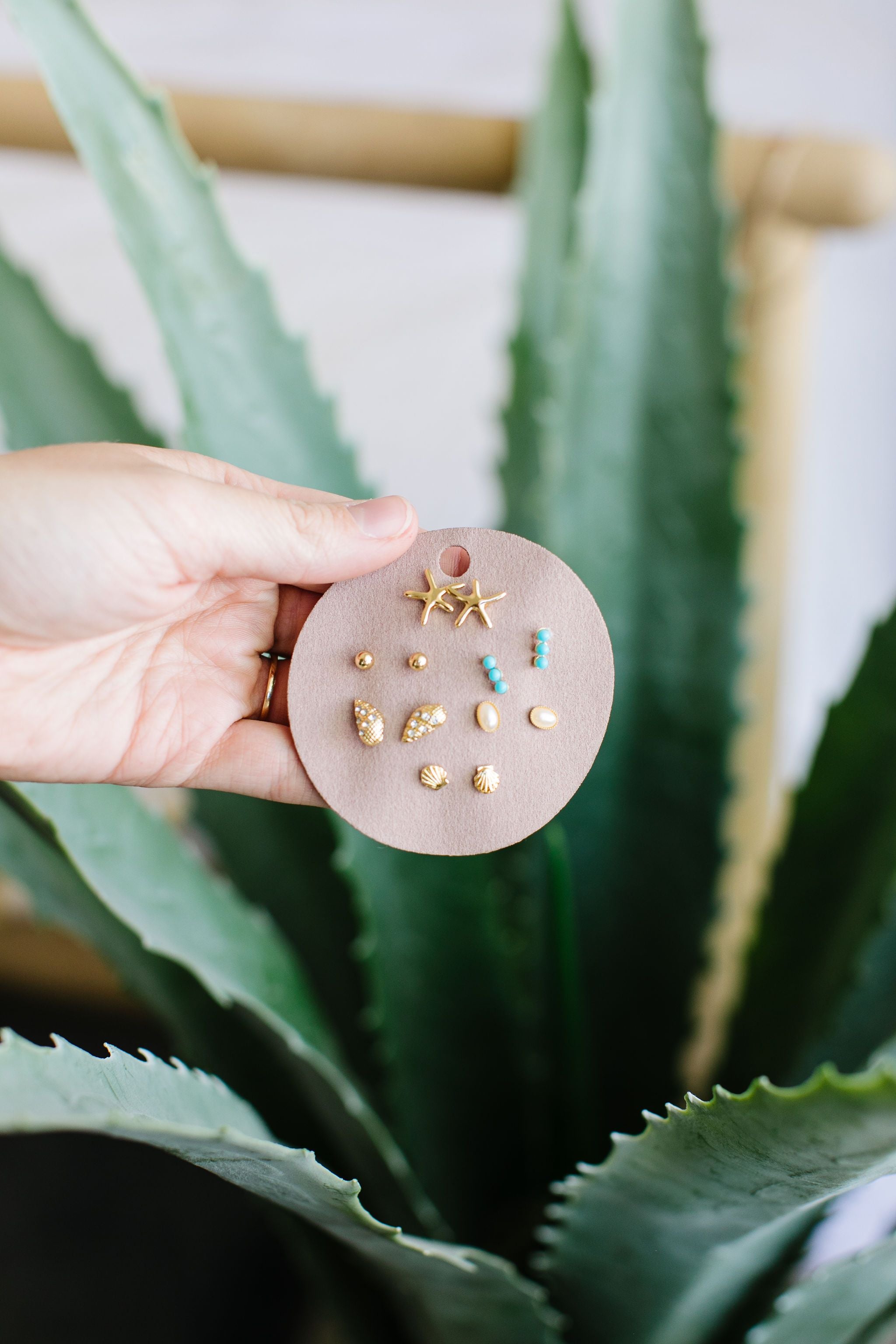 Set Of Gold & Turquoise Studs