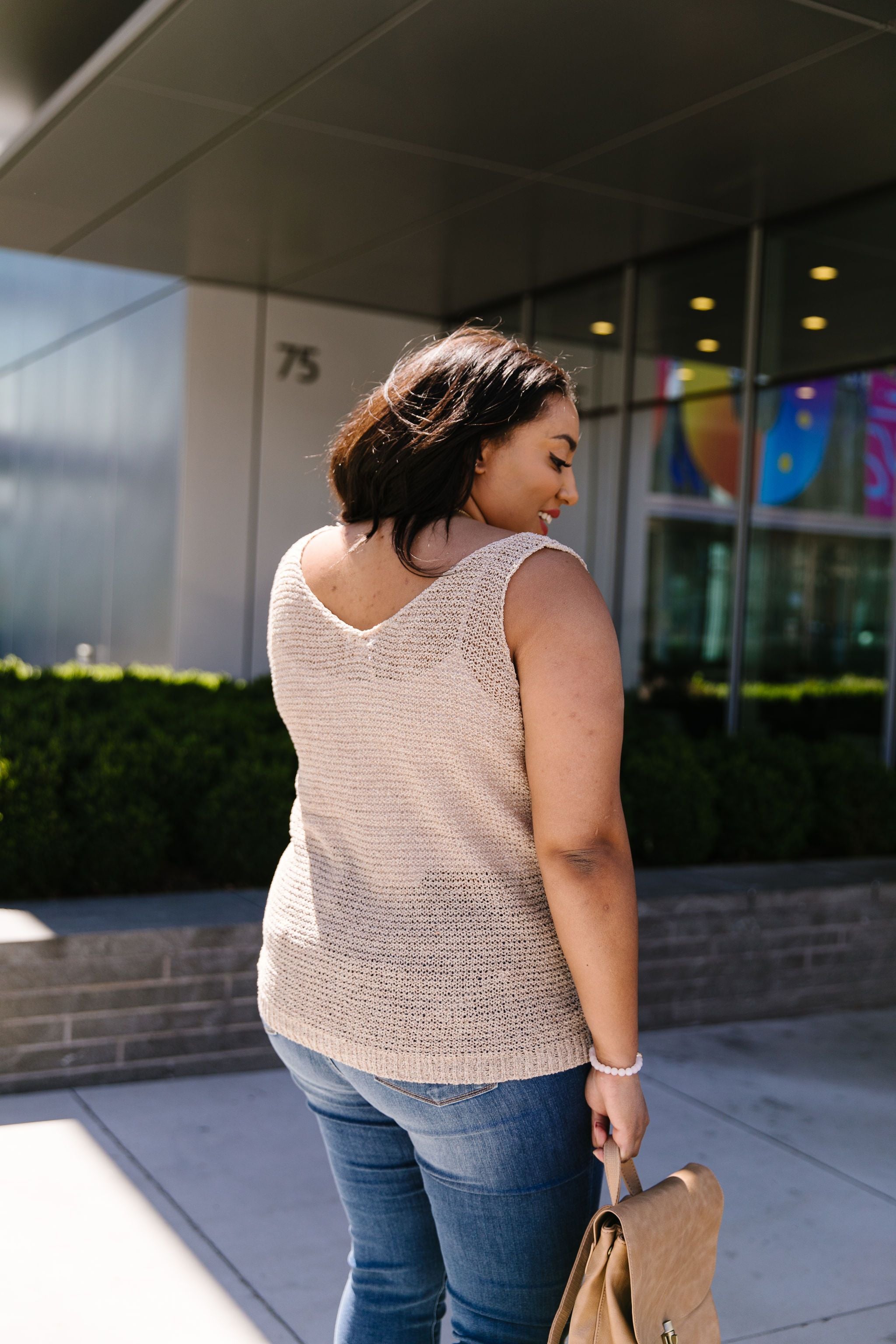 Sheer Chevron Sweater Tank