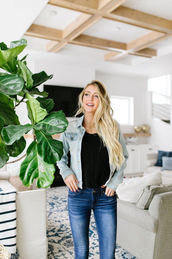 Sheer Scalloped Sweater In Black