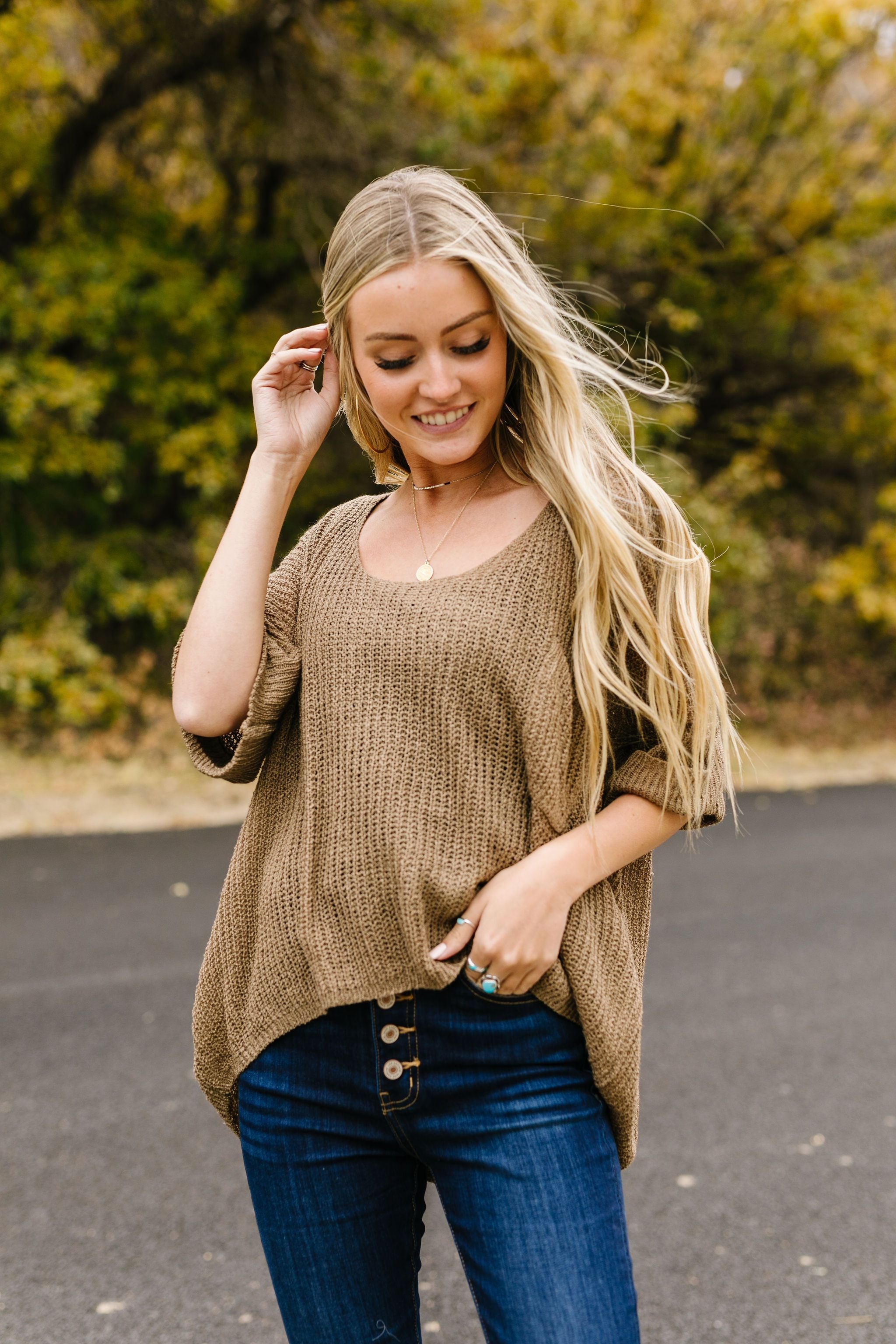 Sheer We Go Again Sweater In Mocha