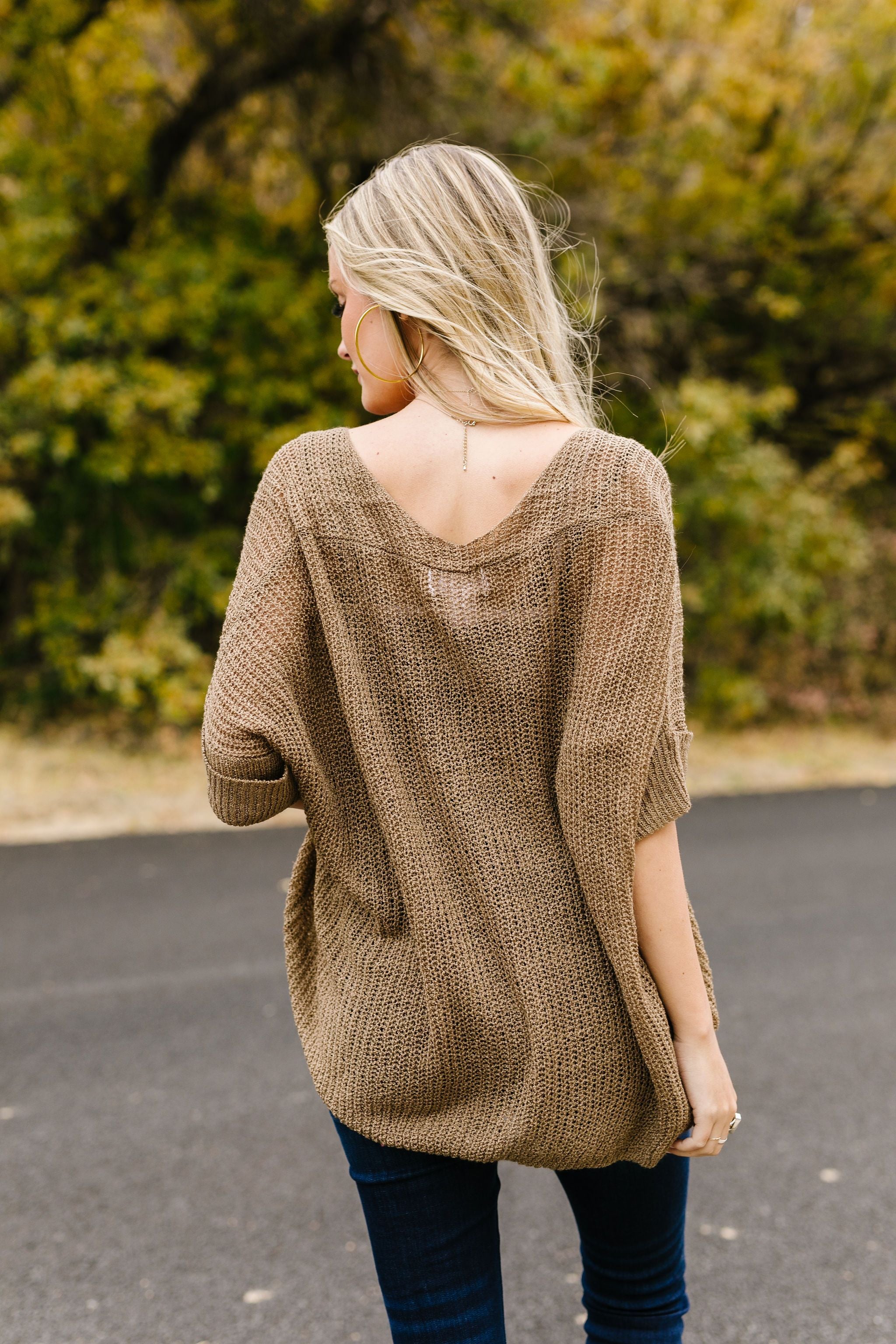 Sheer We Go Again Sweater In Mocha