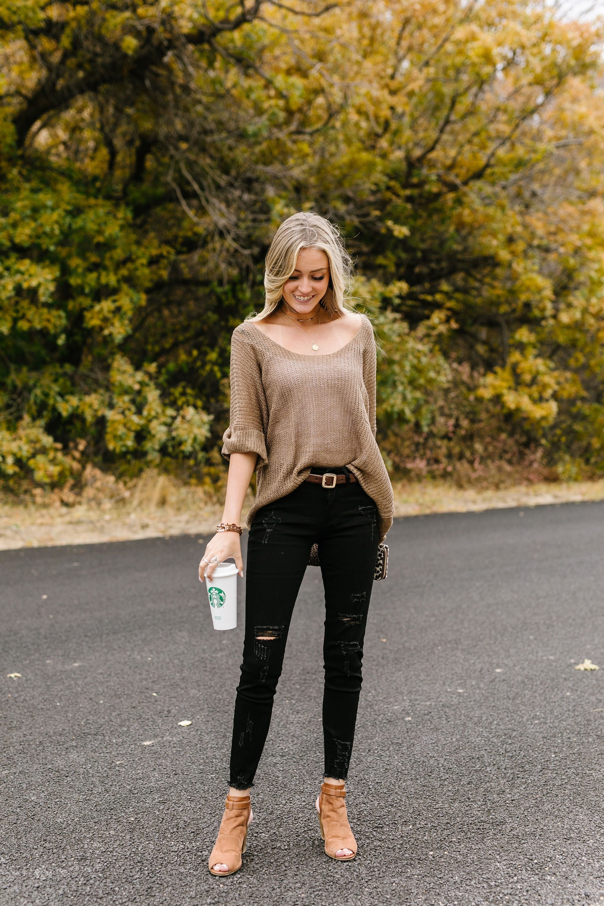 Sheer We Go Again Sweater In Mocha