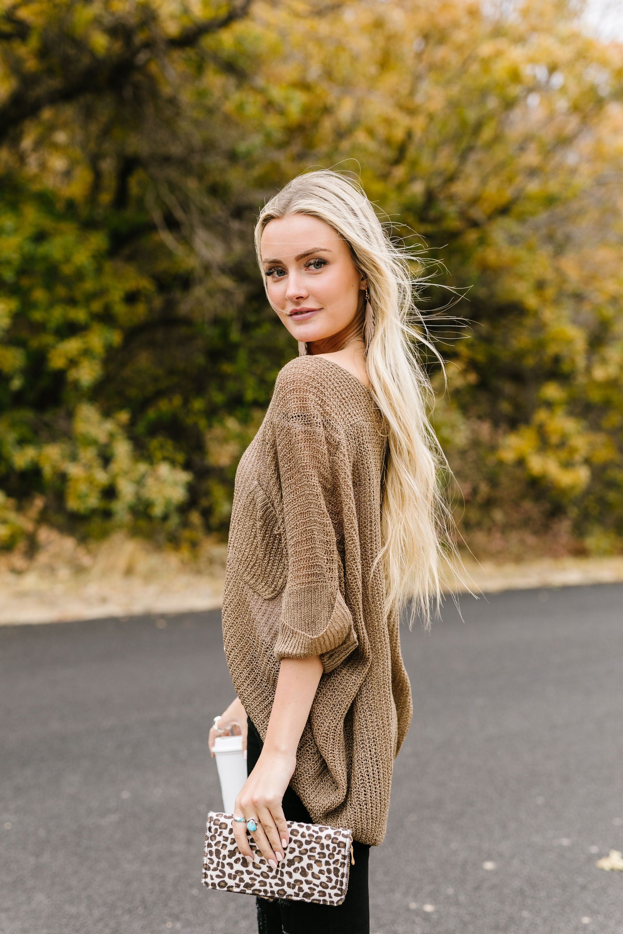 Sheer We Go Again Sweater In Mocha