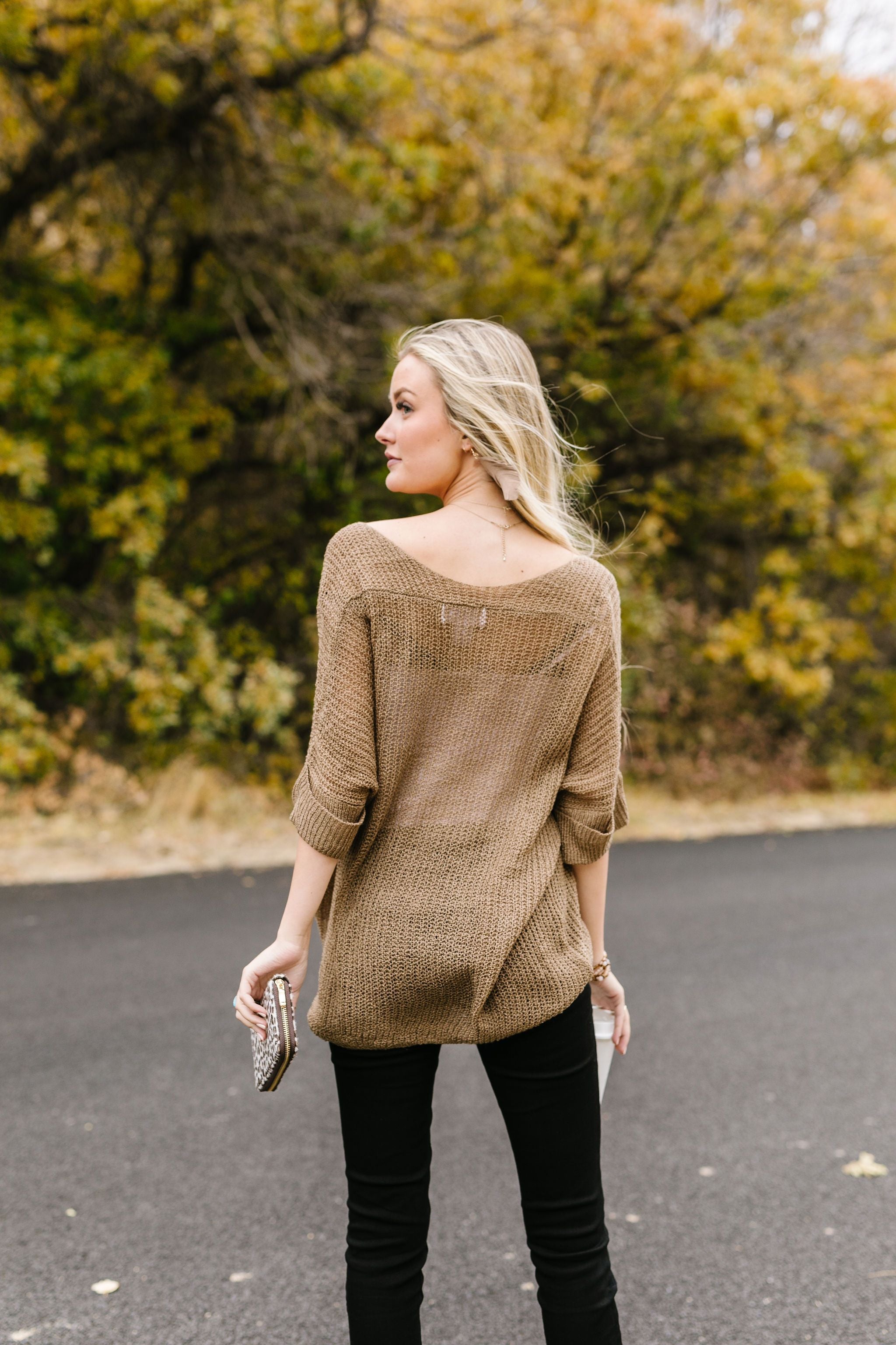 Sheer We Go Again Sweater In Mocha