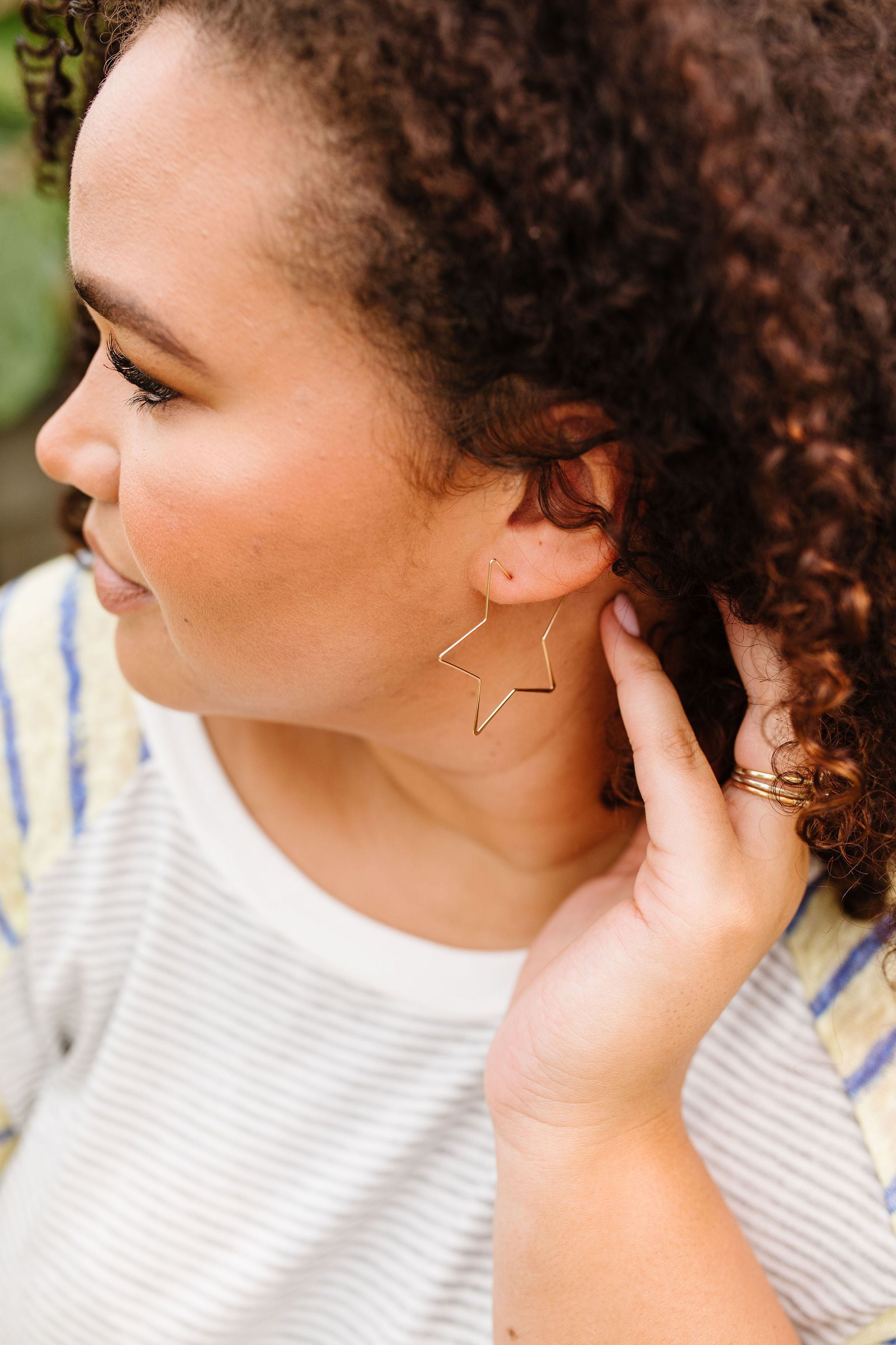 Shoot For The Stars Hoop Earrings