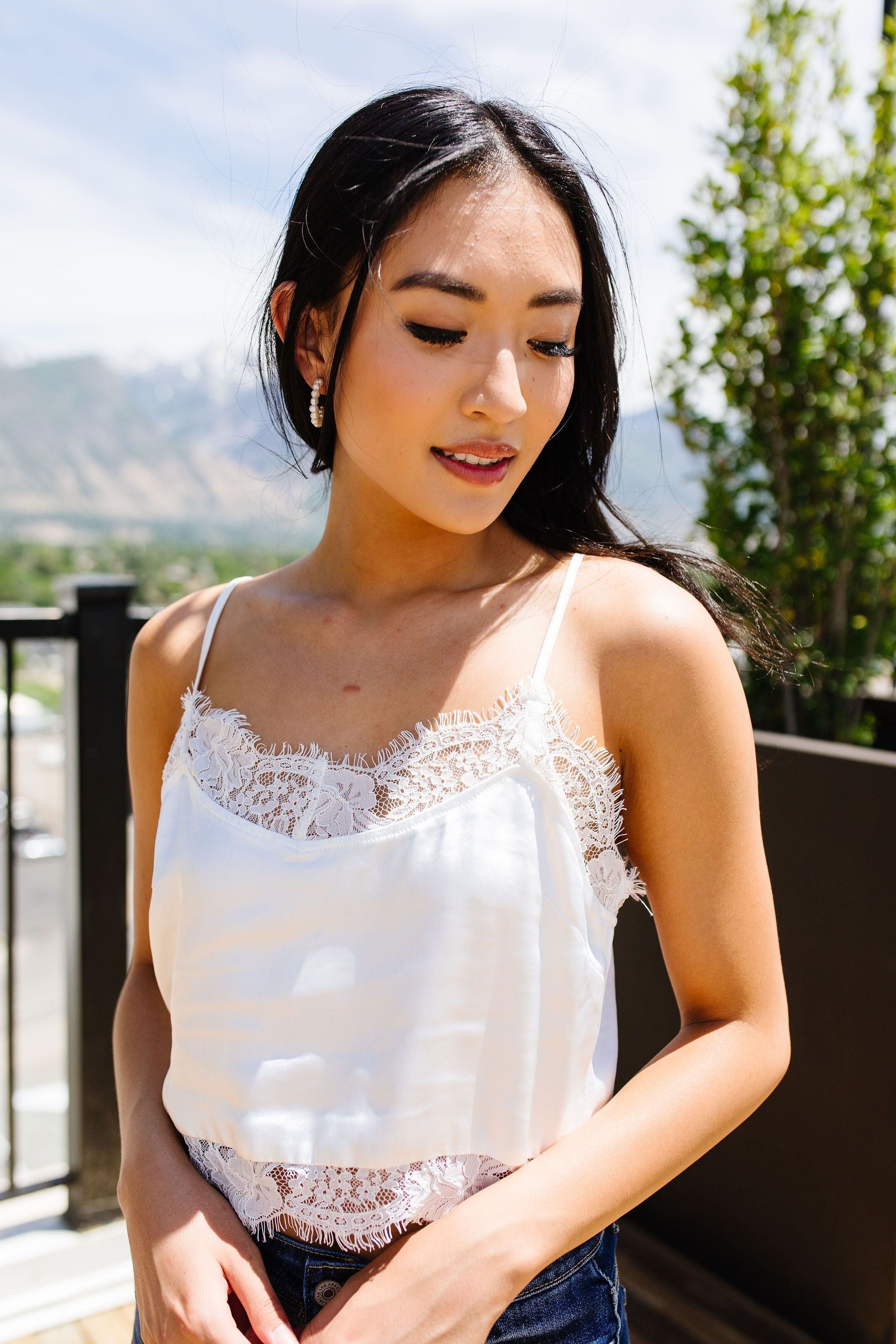 Silky & Lacy Cropped Camisole