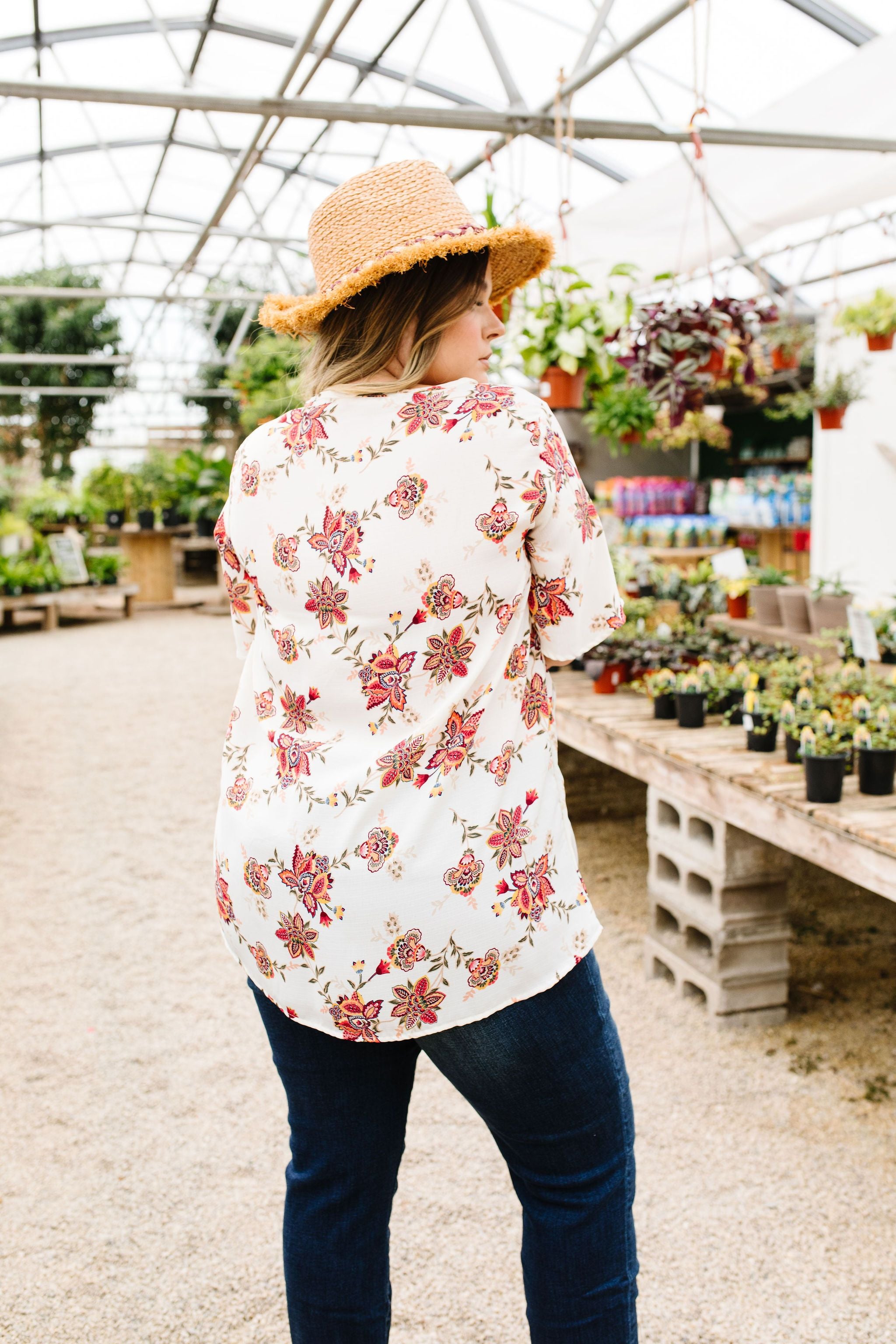 Smocked Floral Top