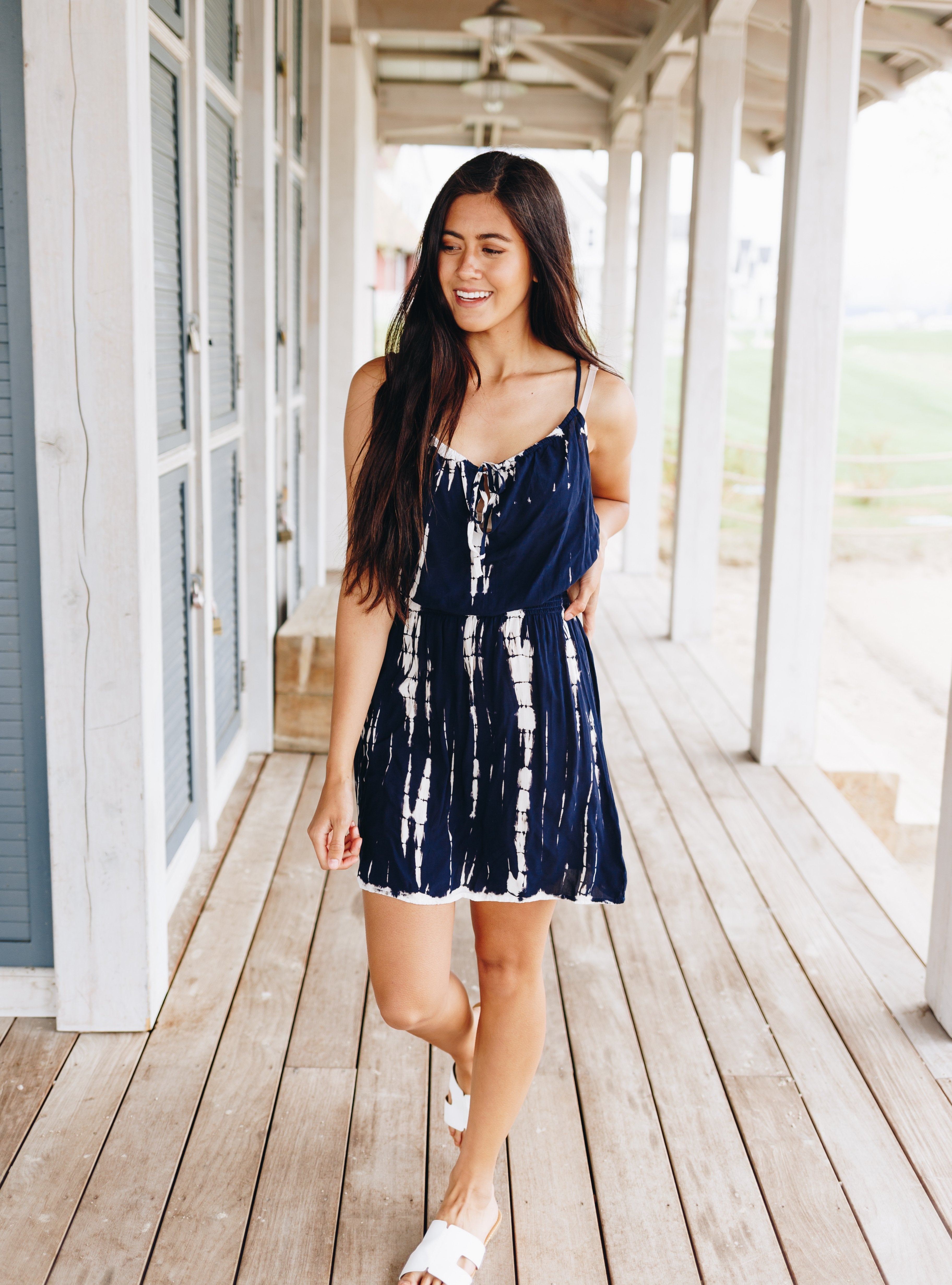 Smocked Waist Tie Dye Dress