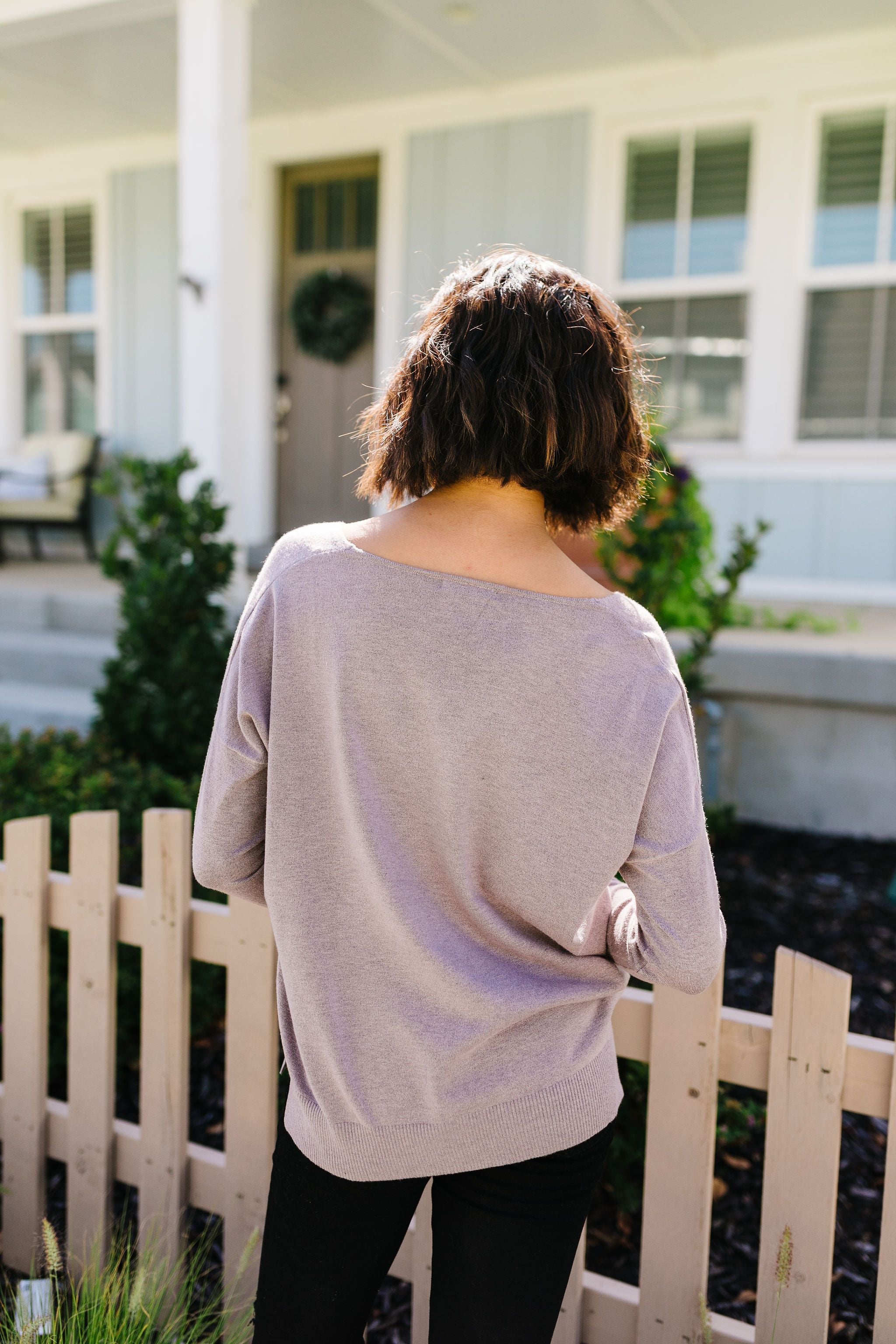 Smokey Mauve-a-lous V-Neck Sweater