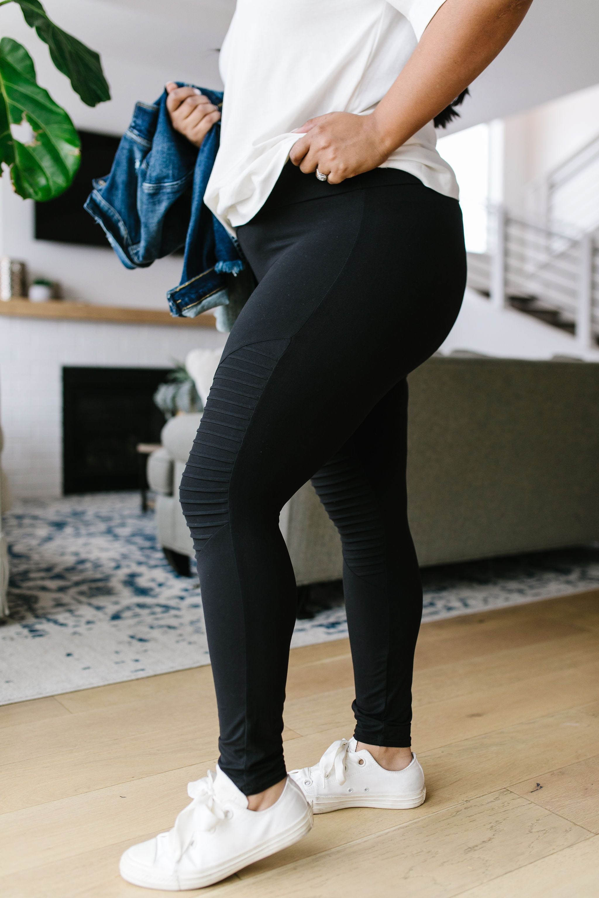 Soft As Butter Moto Leggings In Black