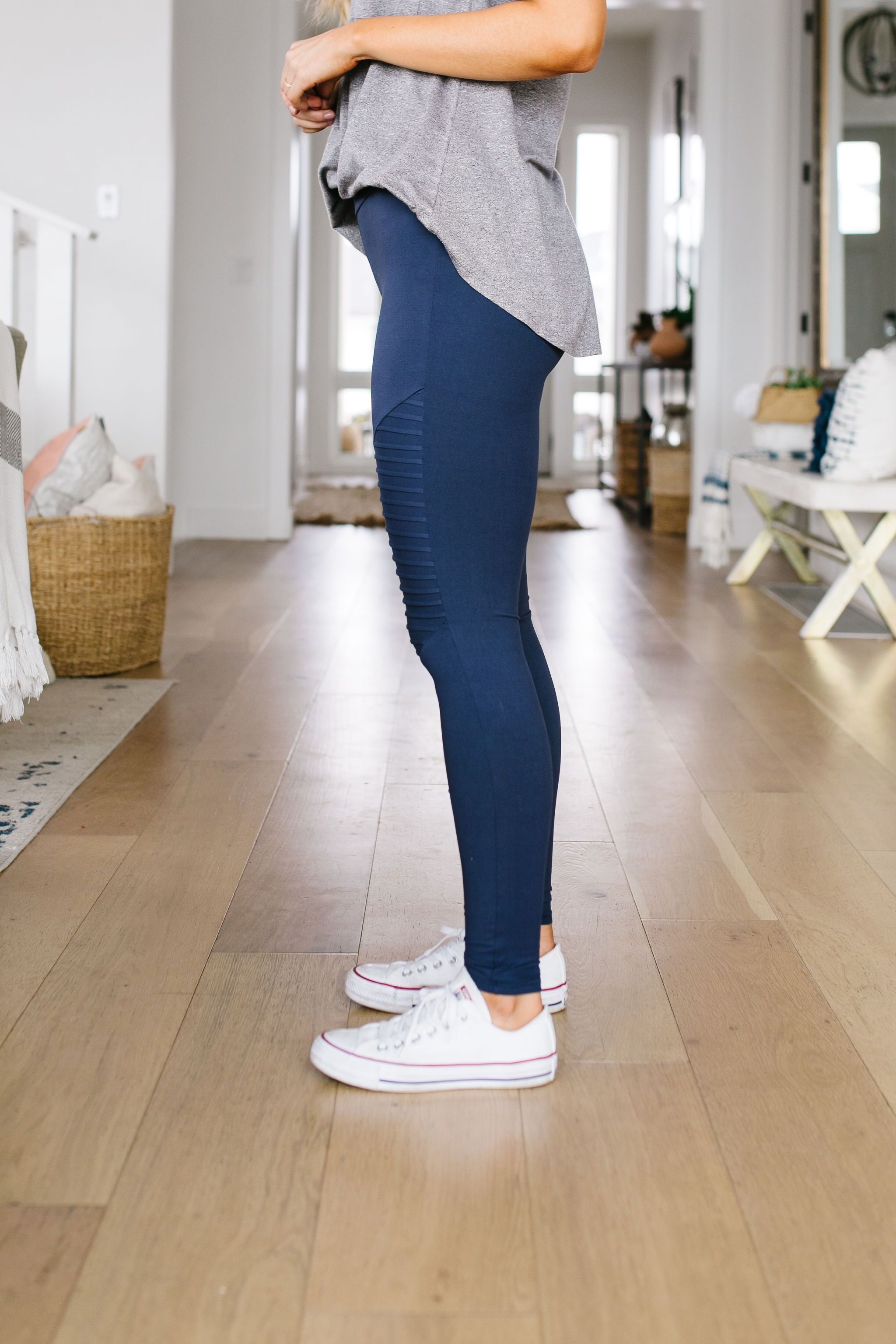 Soft As Butter Moto Leggings In Navy