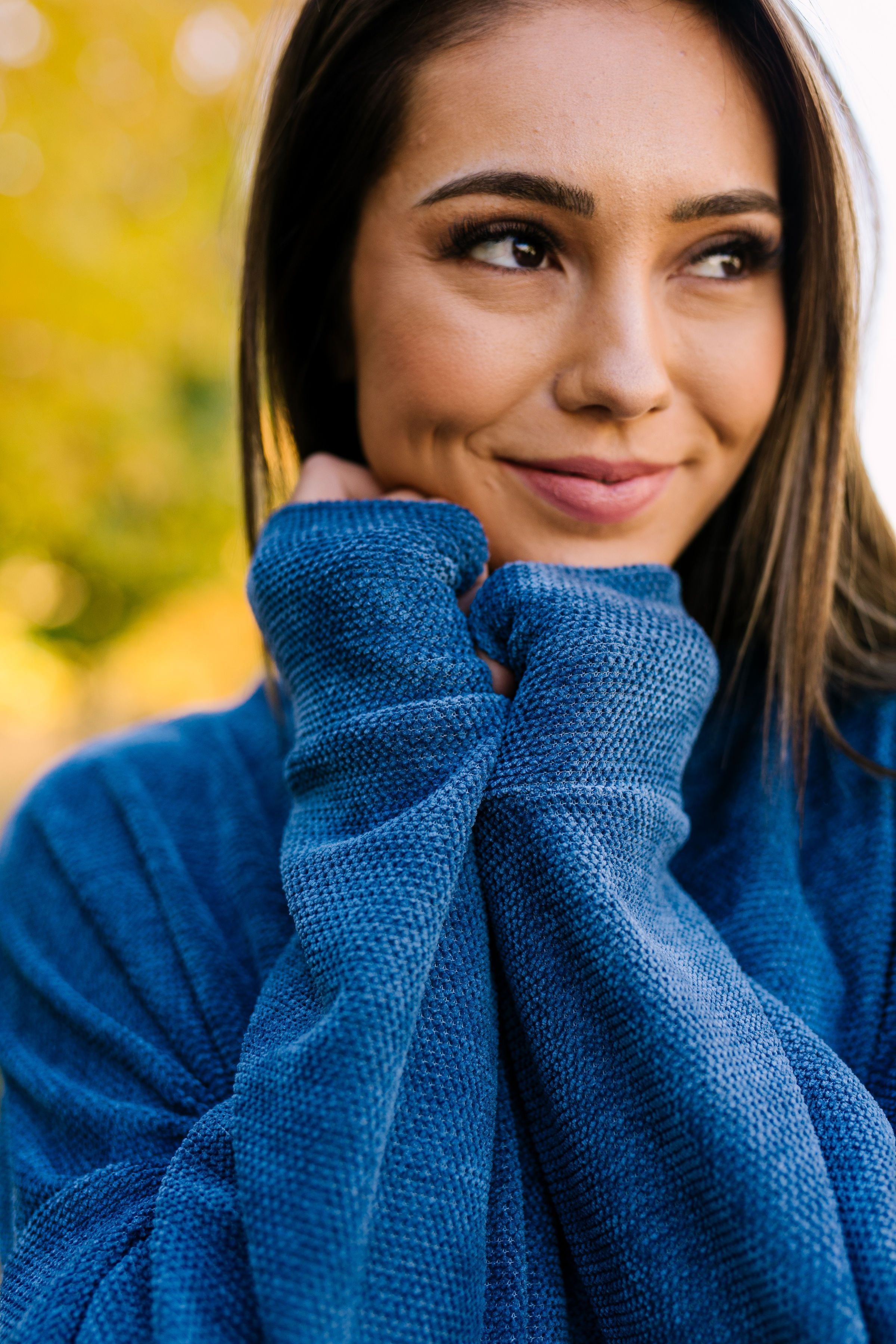 Soft Like Butter Chenille Top In Blue - ALL SALES FINAL