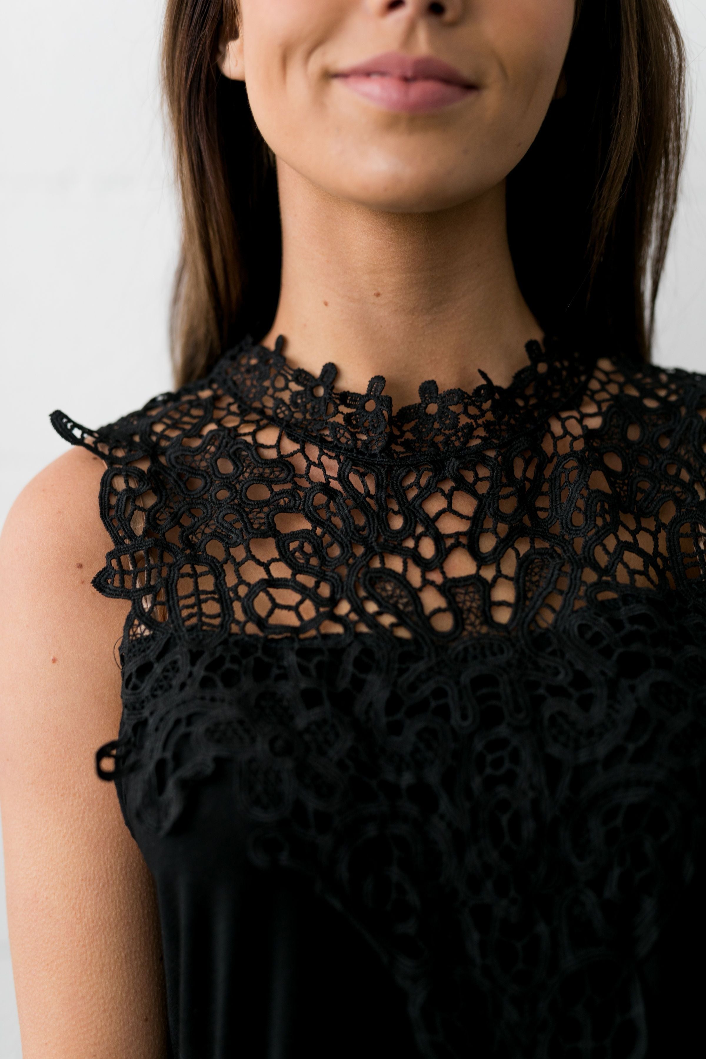 Sophisticated Lace Sleeveless Top - ALL SALES FINAL