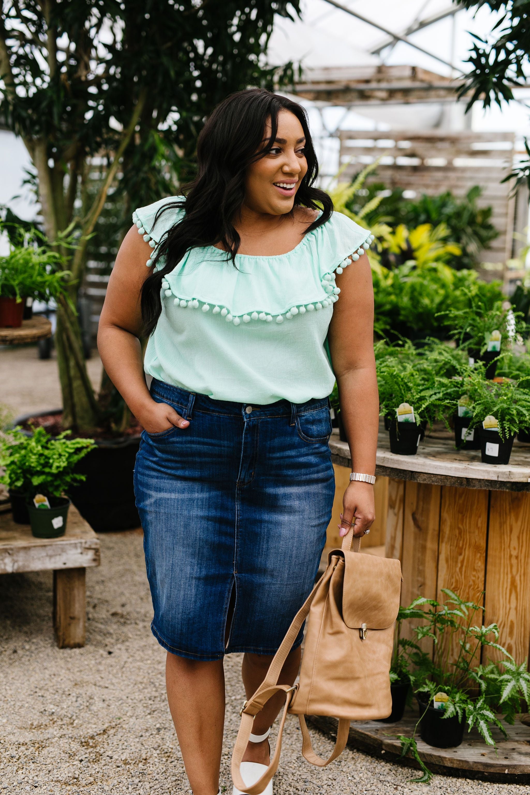 Split The Difference Denim Skirt