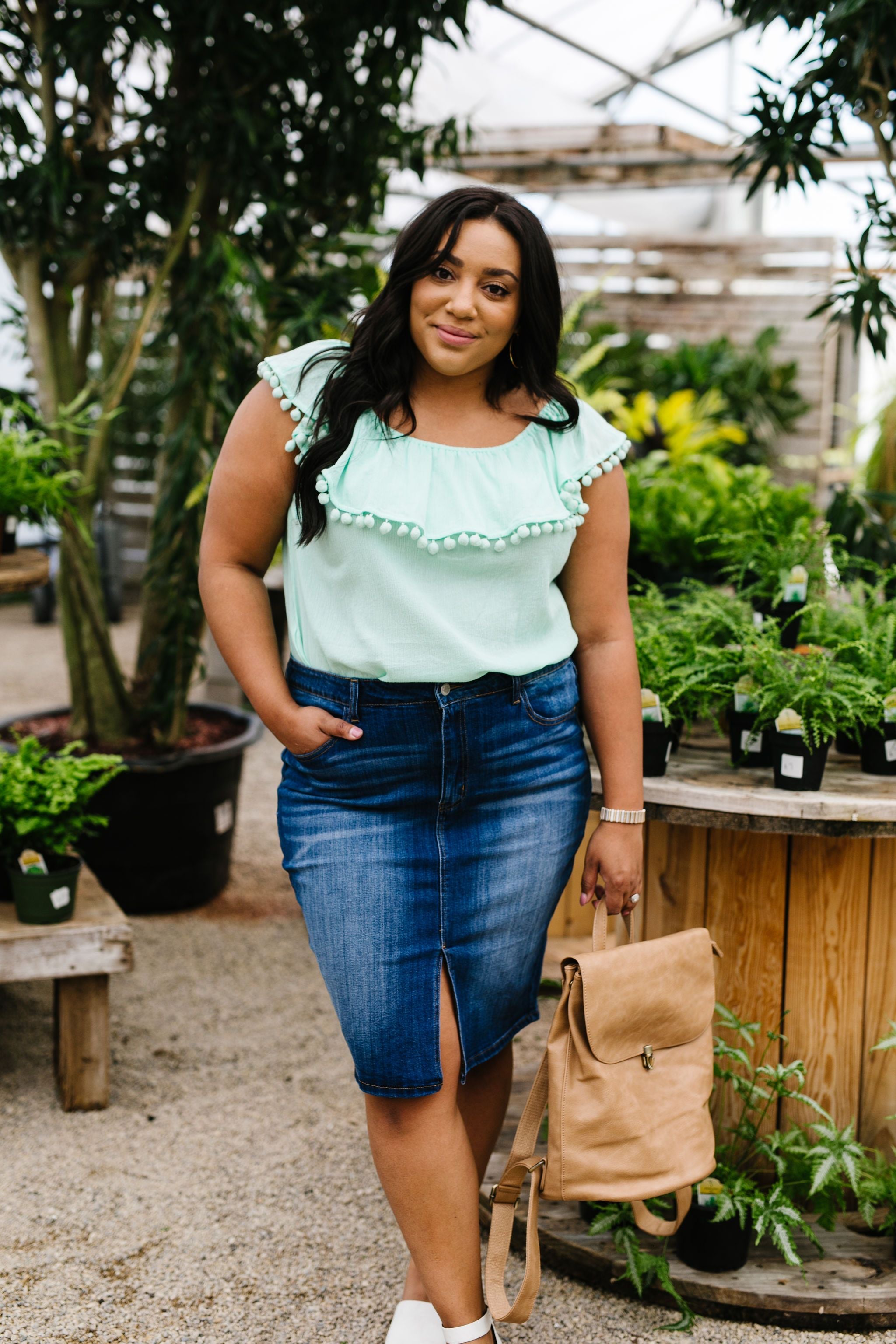 Split The Difference Denim Skirt