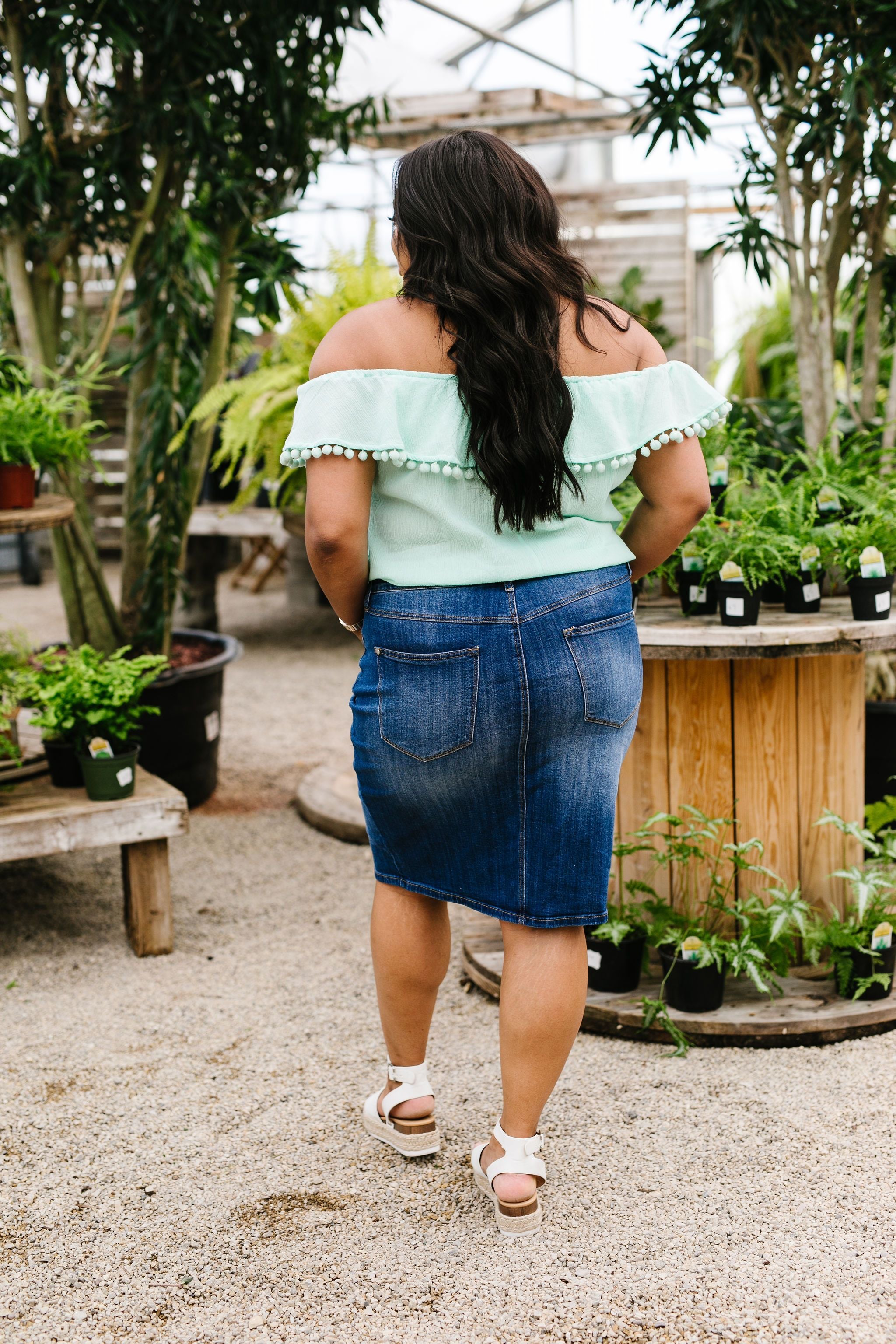 Split The Difference Denim Skirt