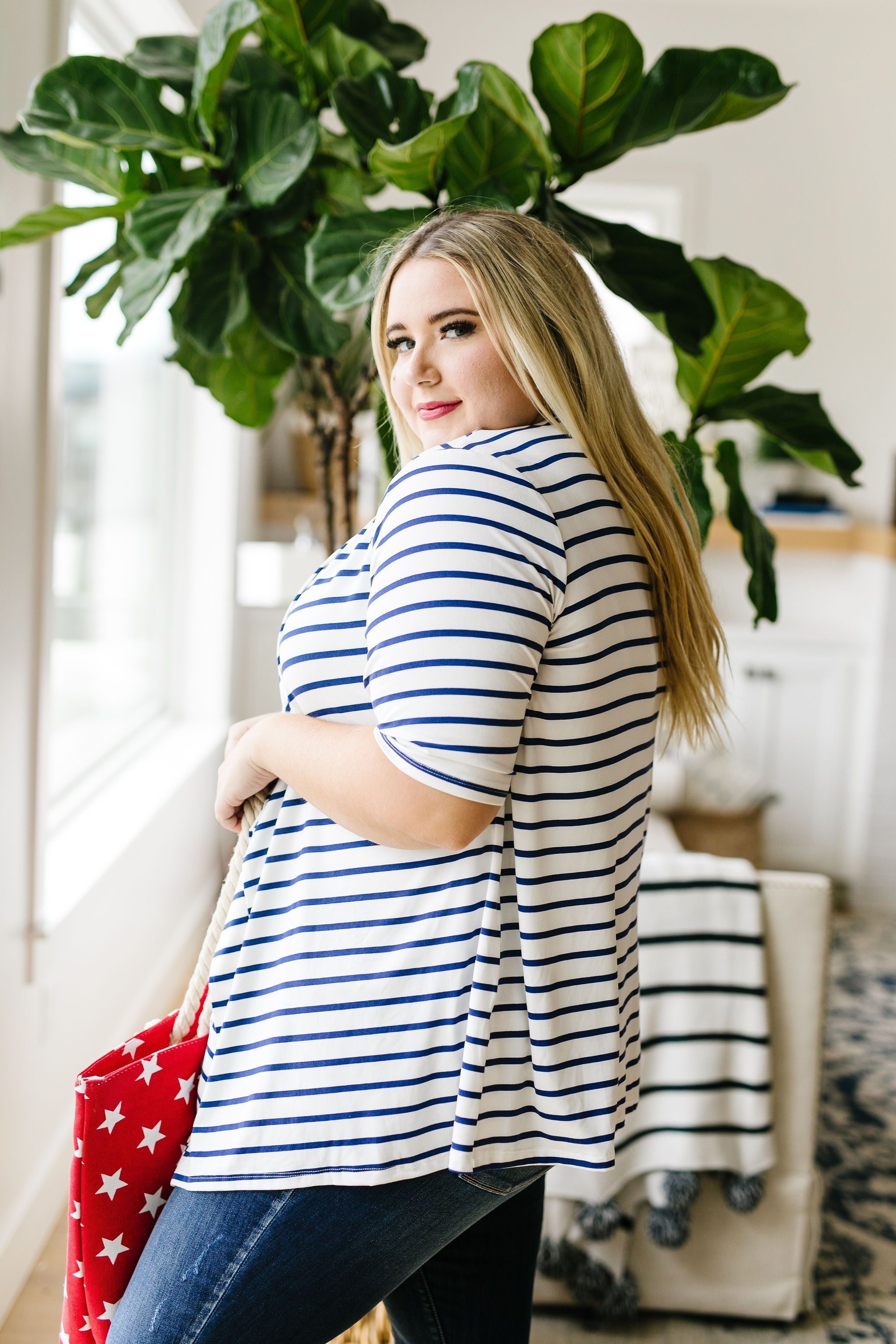 Sporty Striped Cardi In White