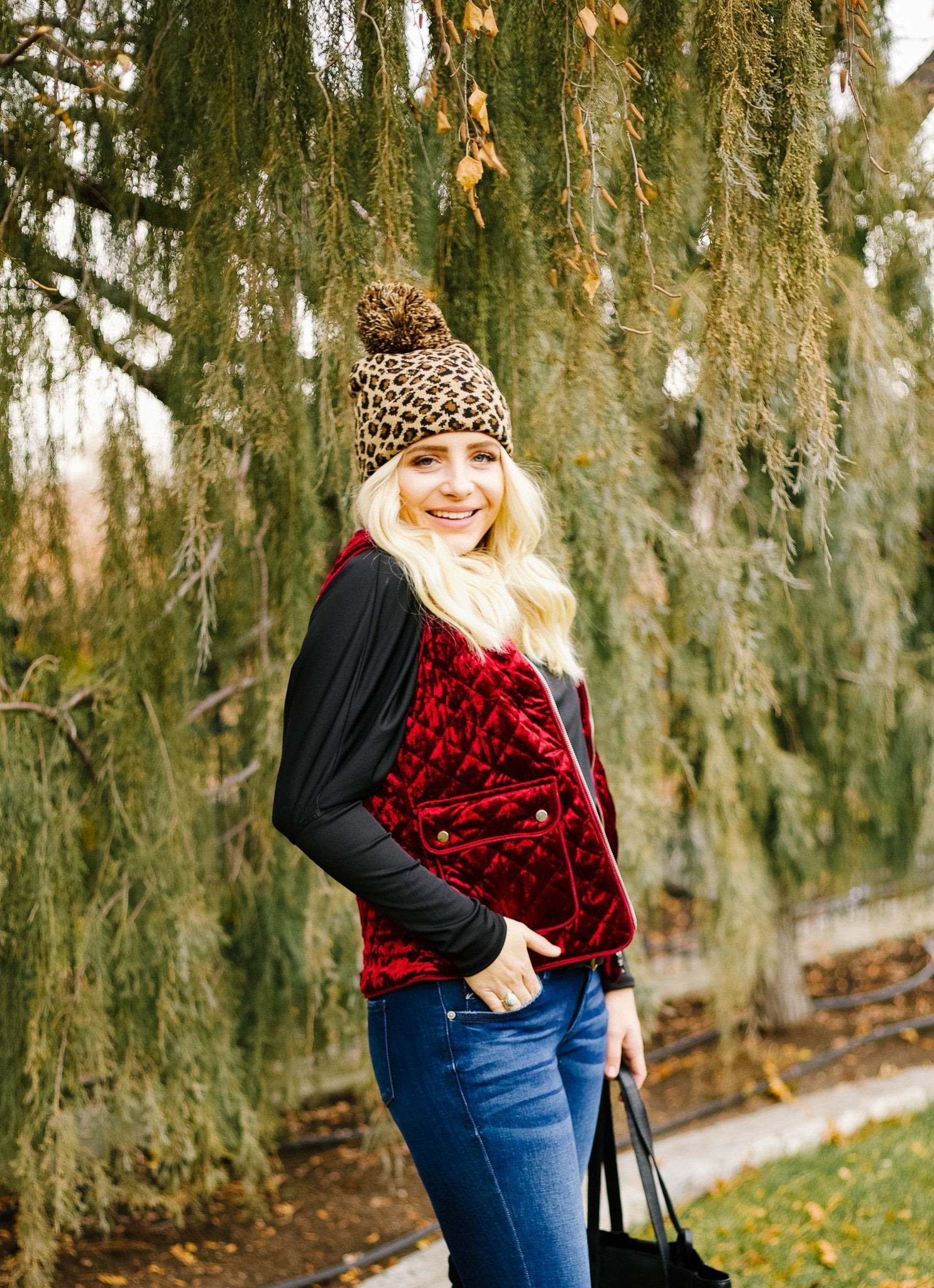 Spotted Pom Pom Beanie