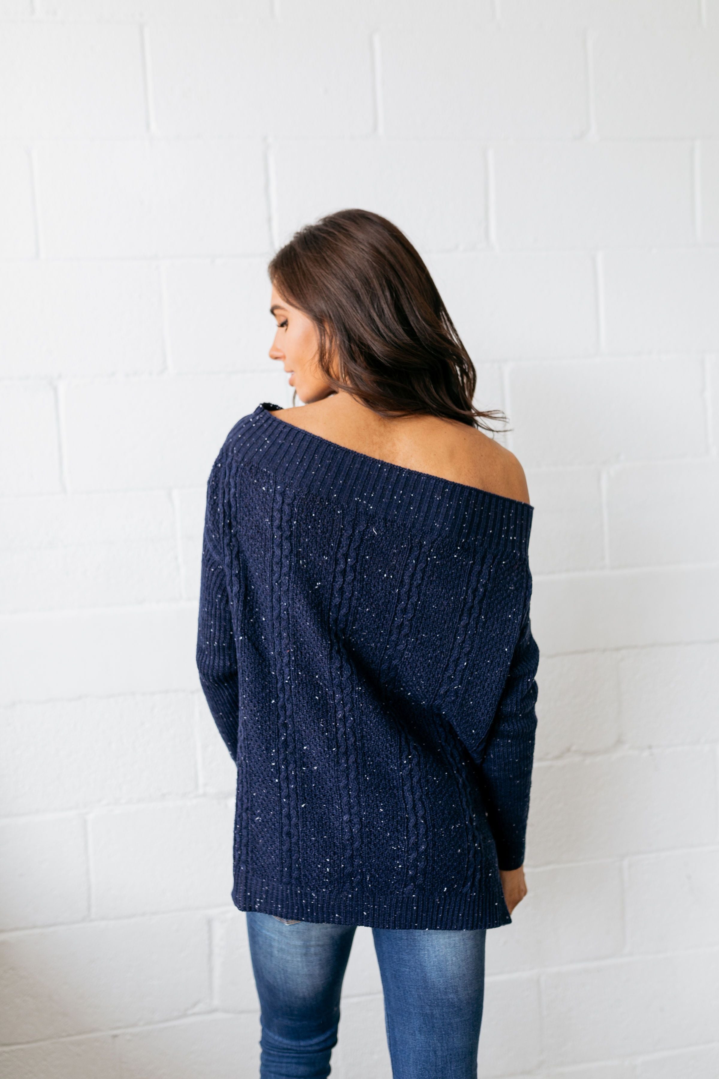 Starry Starry Night Off The Shoulder Sweater