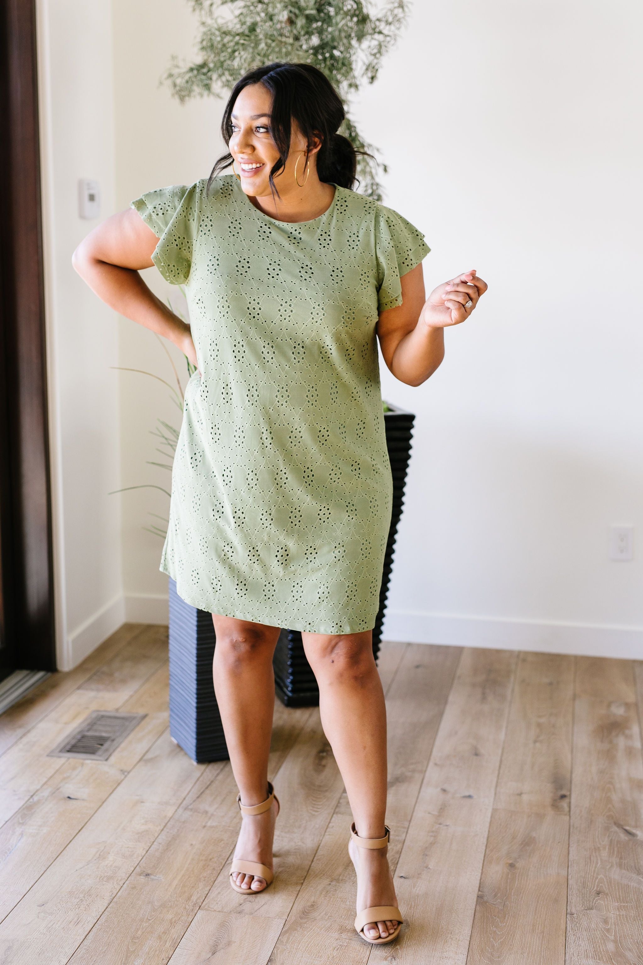 Stay Awhile Eyelet Dress