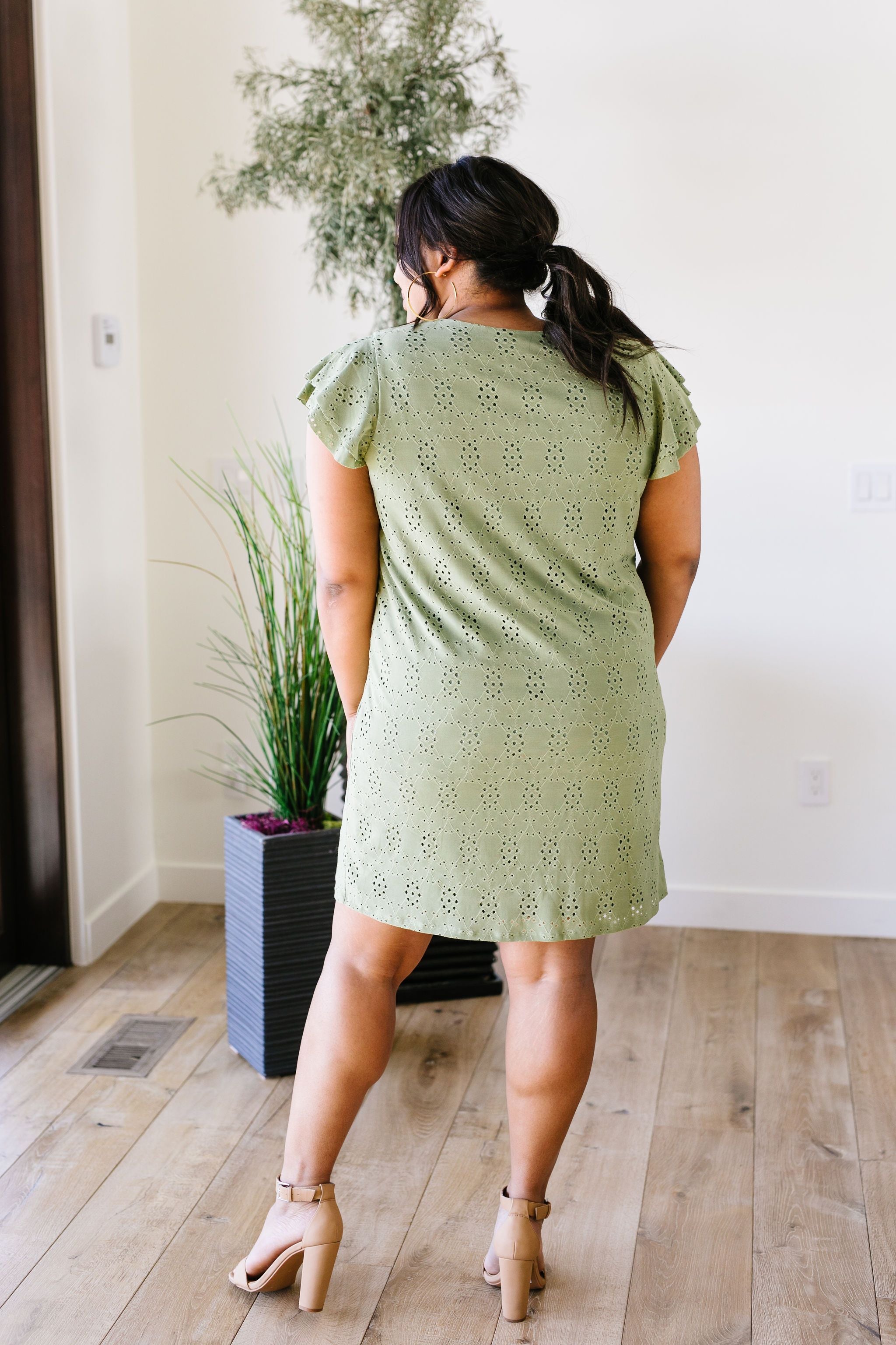 Stay Awhile Eyelet Dress