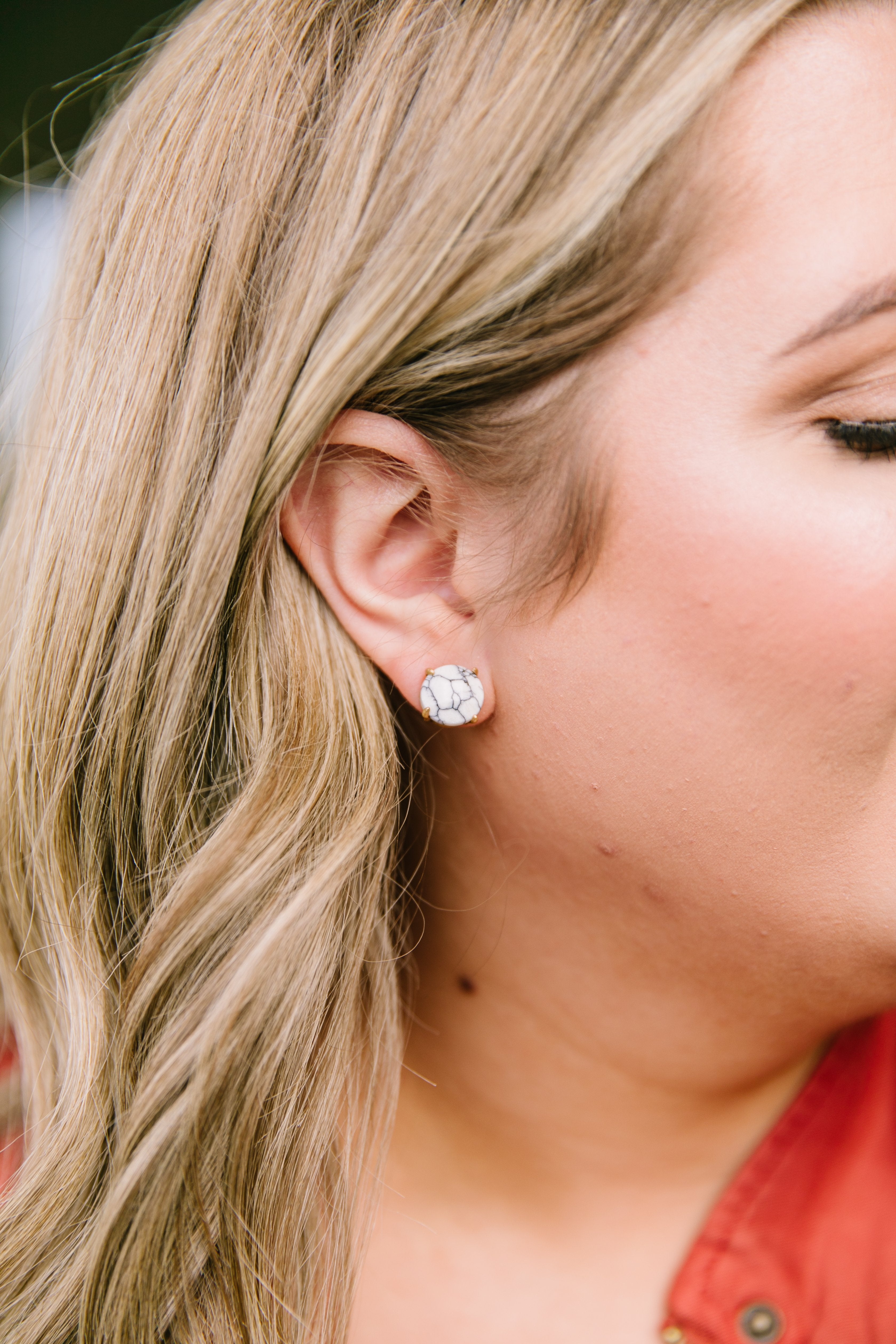 Stone Cold Earrings In White Howlite