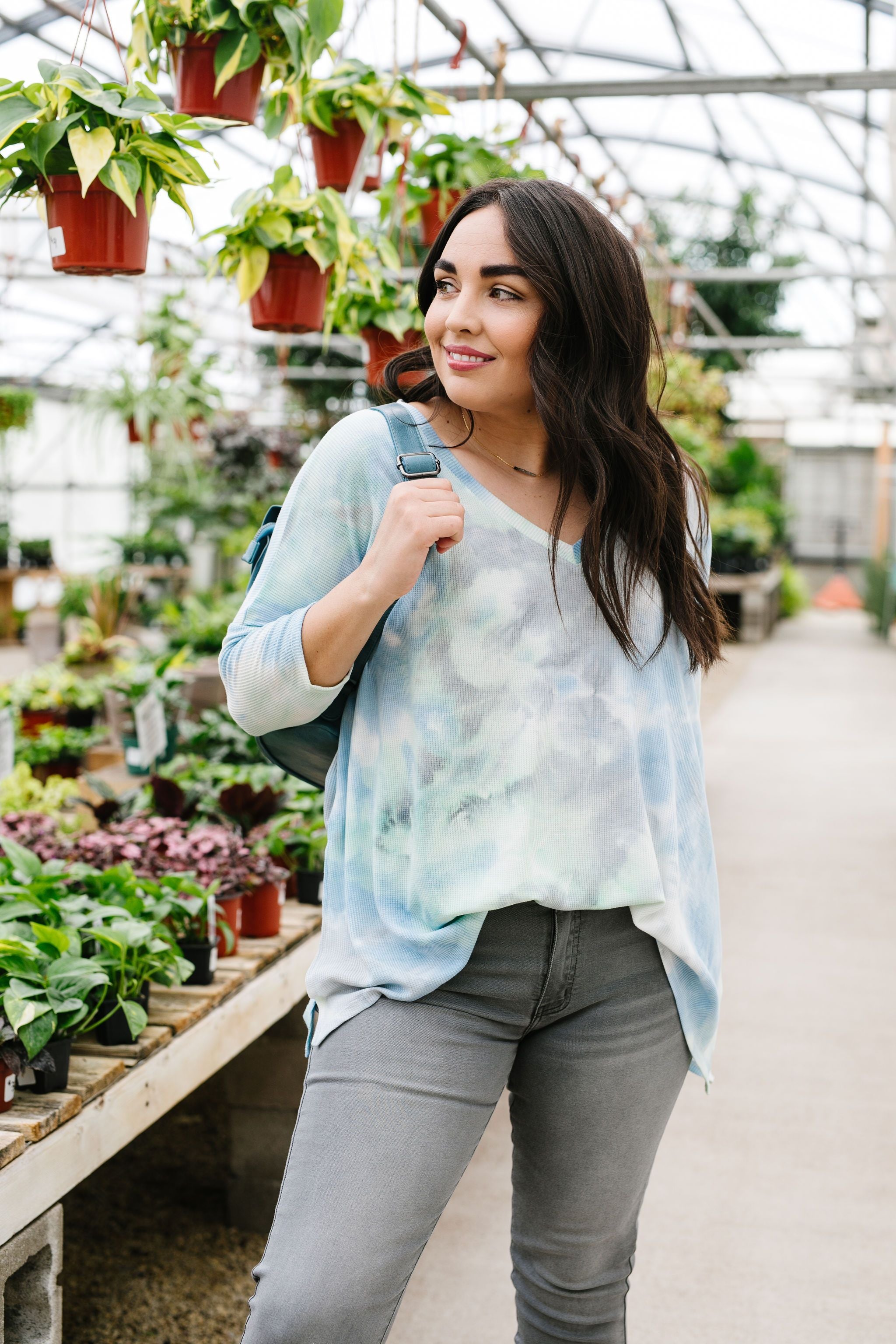 Stormy Day Ribbed Tie Dye Top