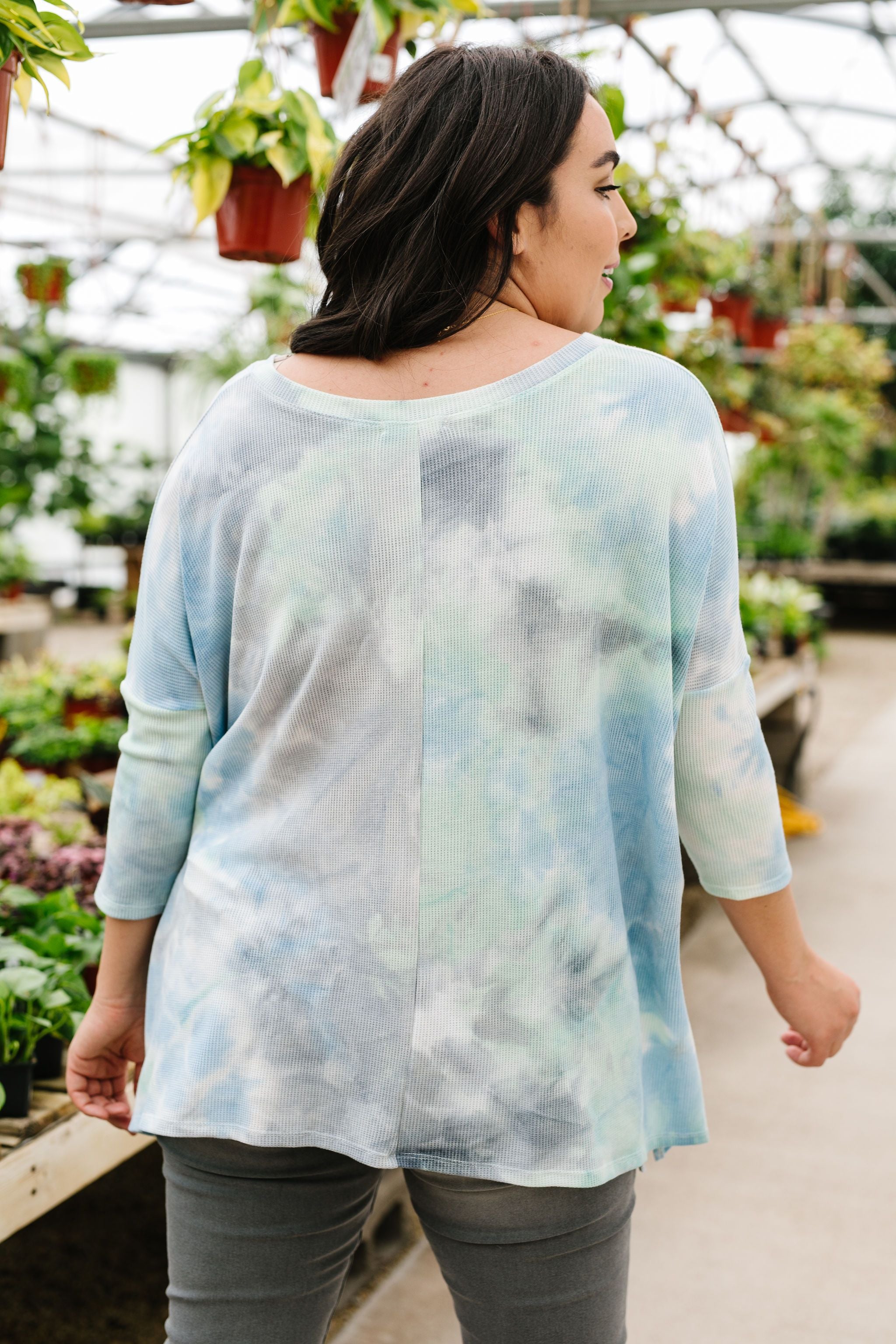 Stormy Day Ribbed Tie Dye Top