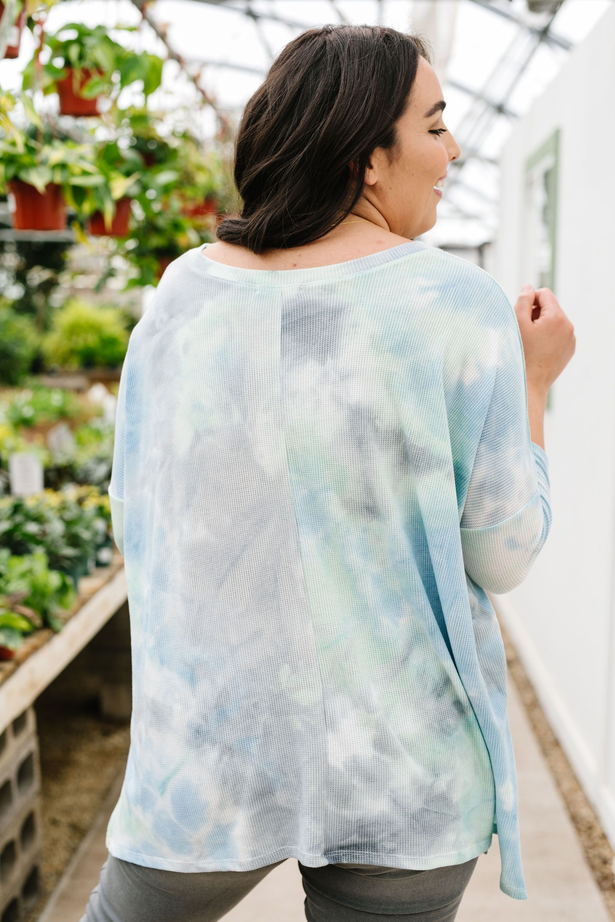 Stormy Day Ribbed Tie Dye Top