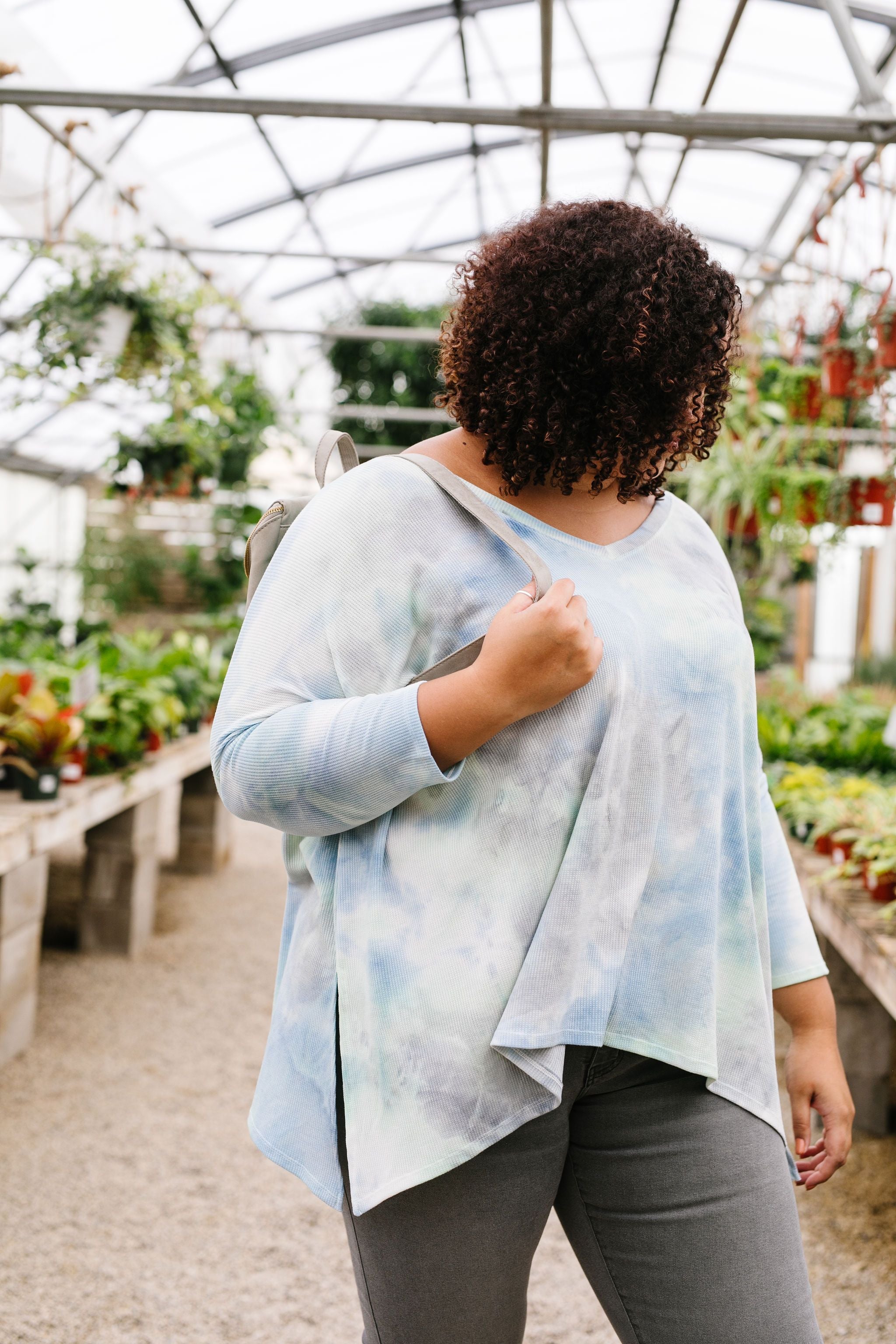 Stormy Day Ribbed Tie Dye Top