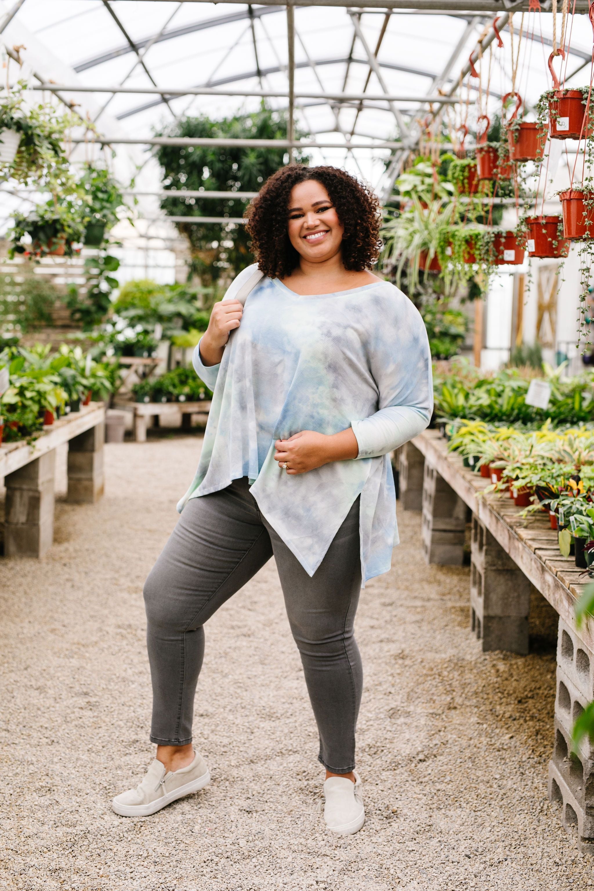 Stormy Day Ribbed Tie Dye Top