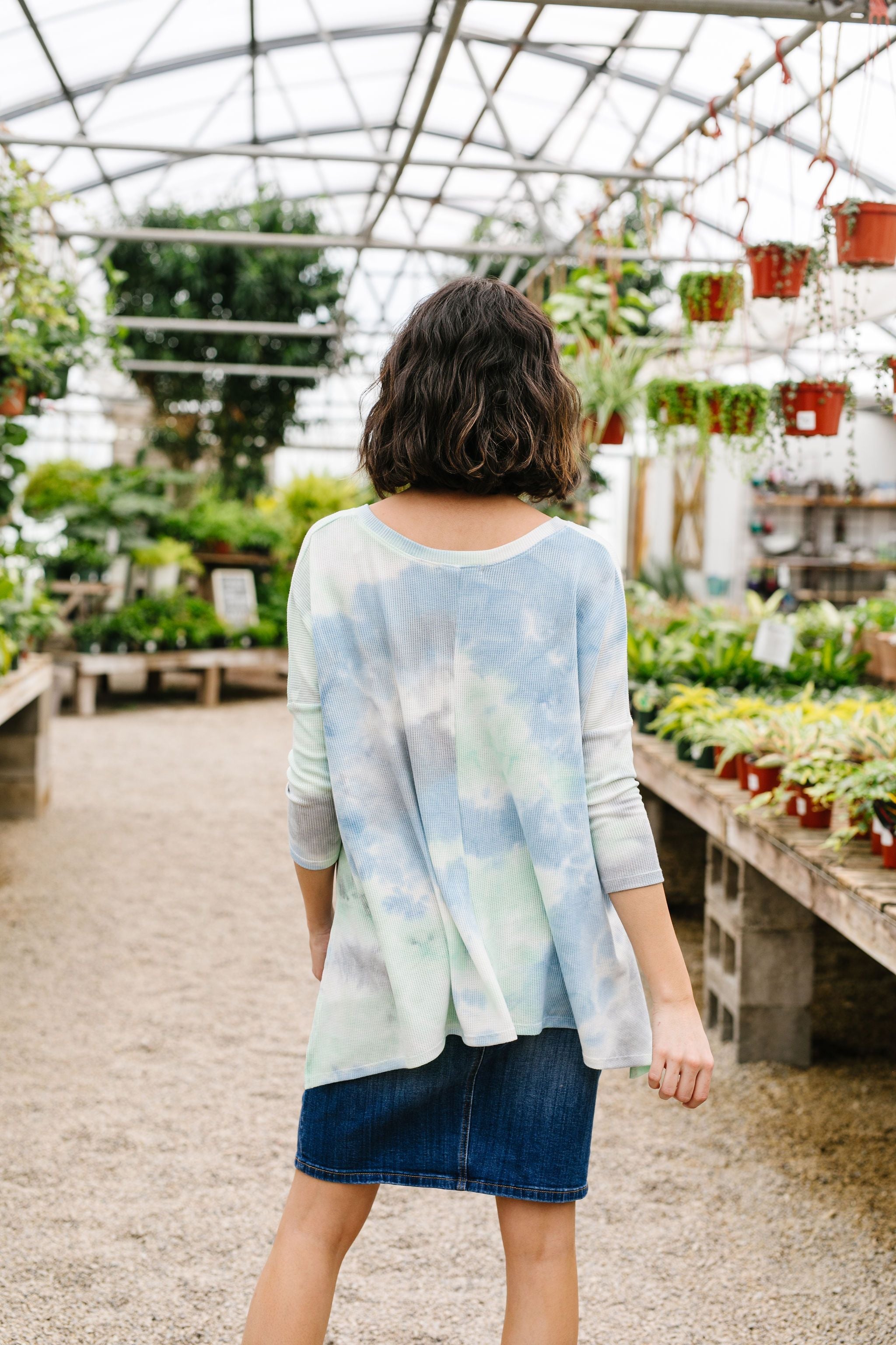 Stormy Day Ribbed Tie Dye Top