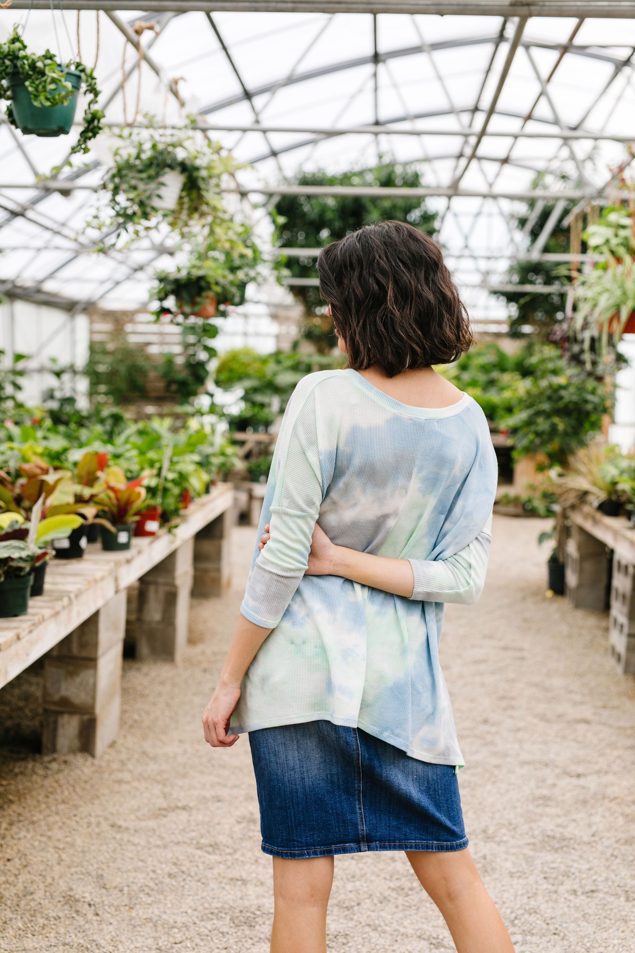 Stormy Day Ribbed Tie Dye Top