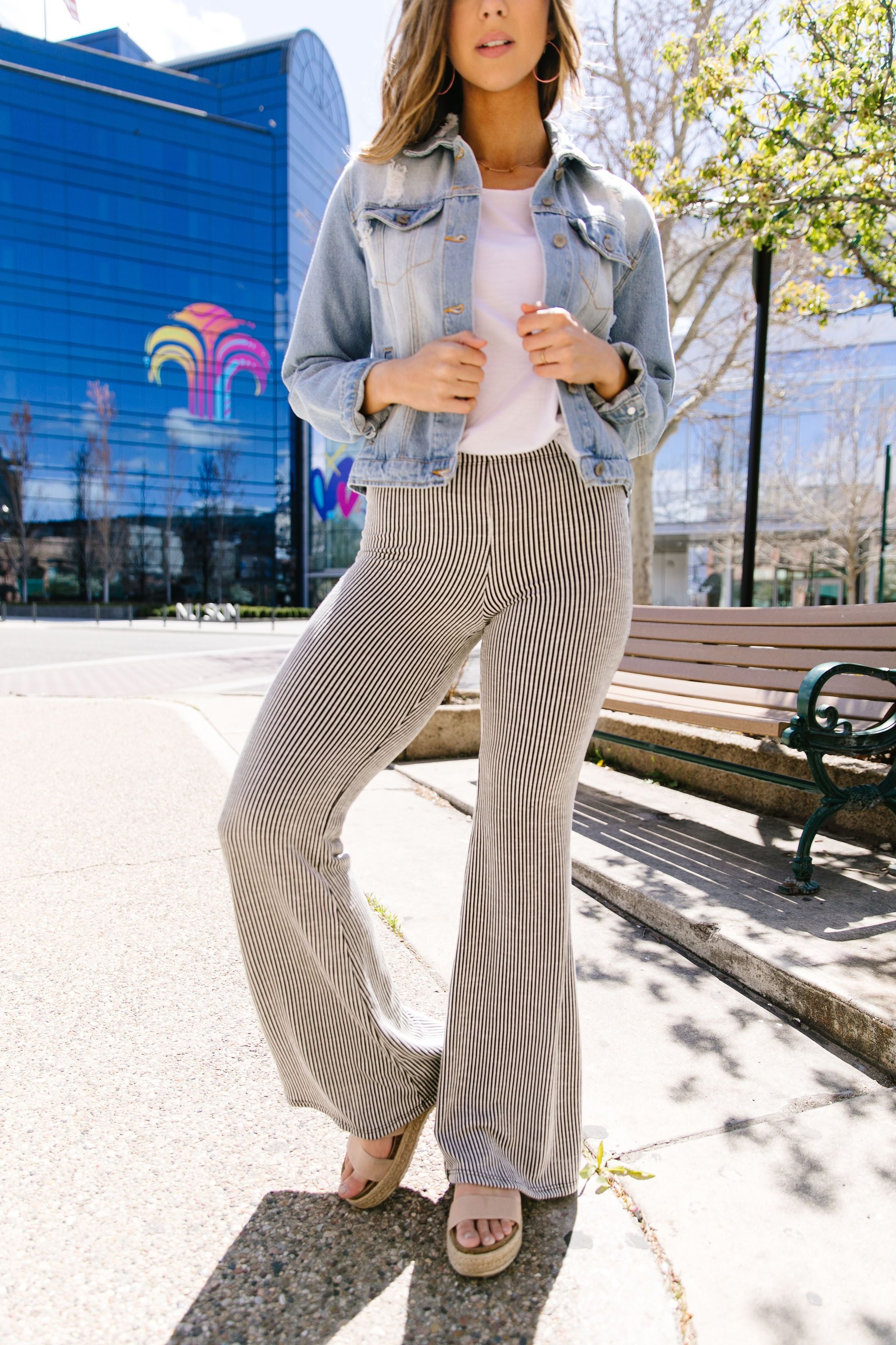 Striped Knit Bell Bottoms