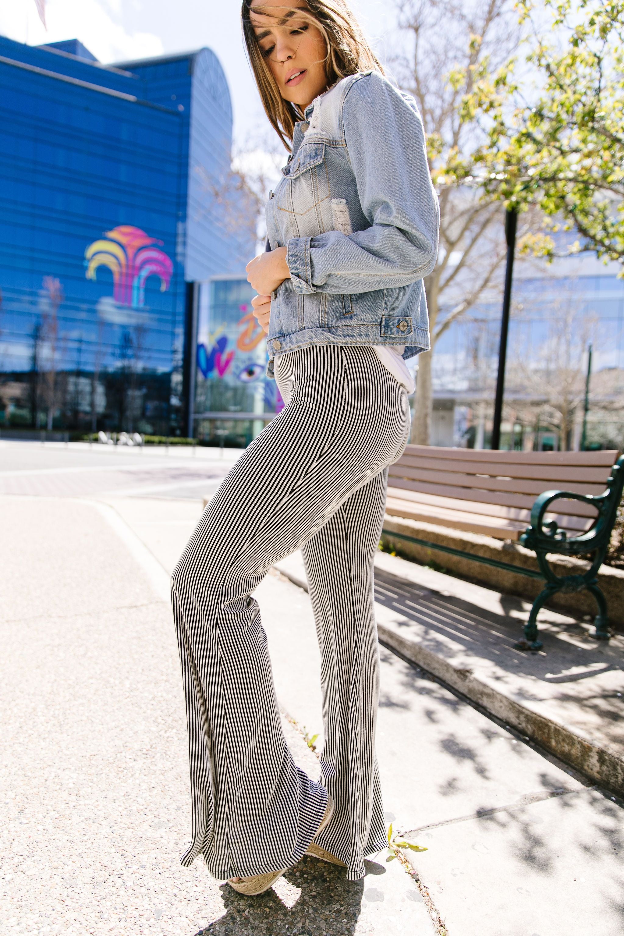 Striped Knit Bell Bottoms