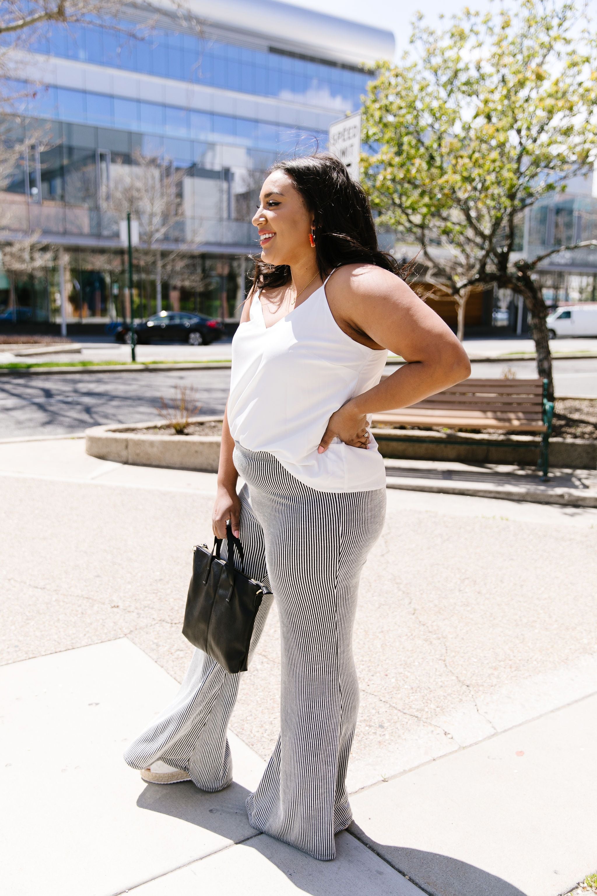 Striped Knit Bell Bottoms