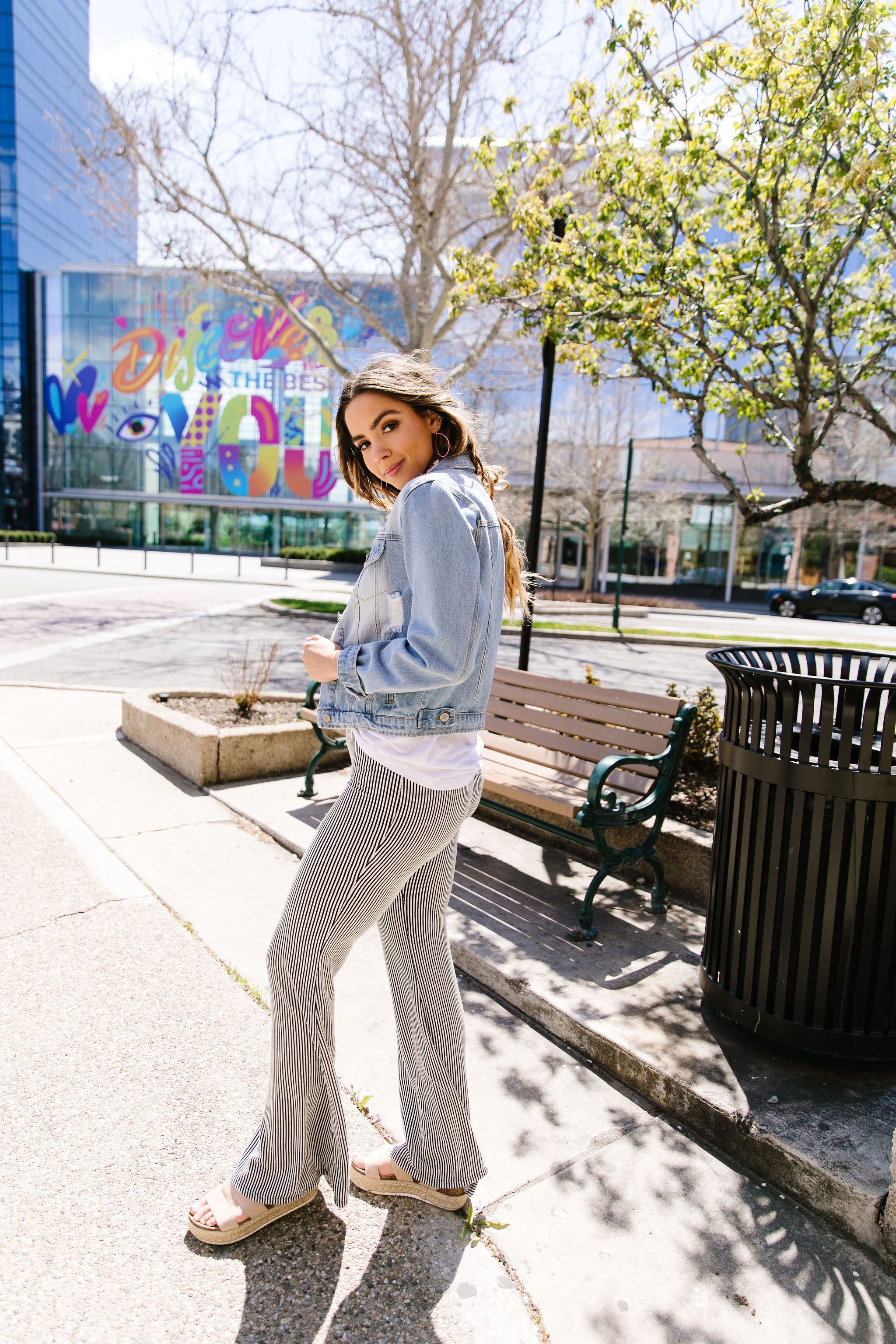 Striped Knit Bell Bottoms